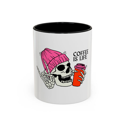 Skull Coffee Mug – "Coffee is Life" – Fun Gothic Design for Coffee Lovers