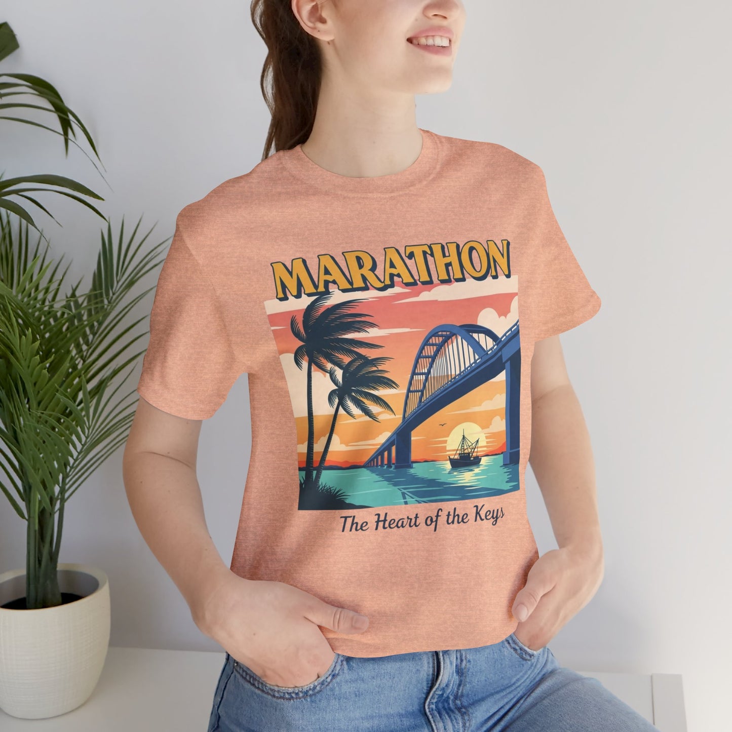 FLORIDA KEYS COLLECTION Marathon Sunset Graphic Tee - Unisex Jersey Short Sleeve T-Shirt