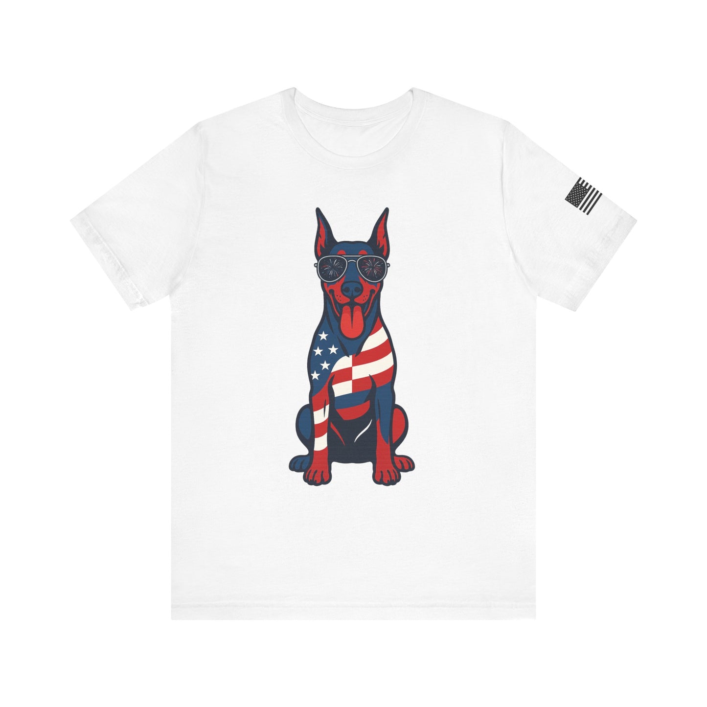 Patriotic Doberman Dog Tee, Unisex Graphic Shirt for Dog Lovers