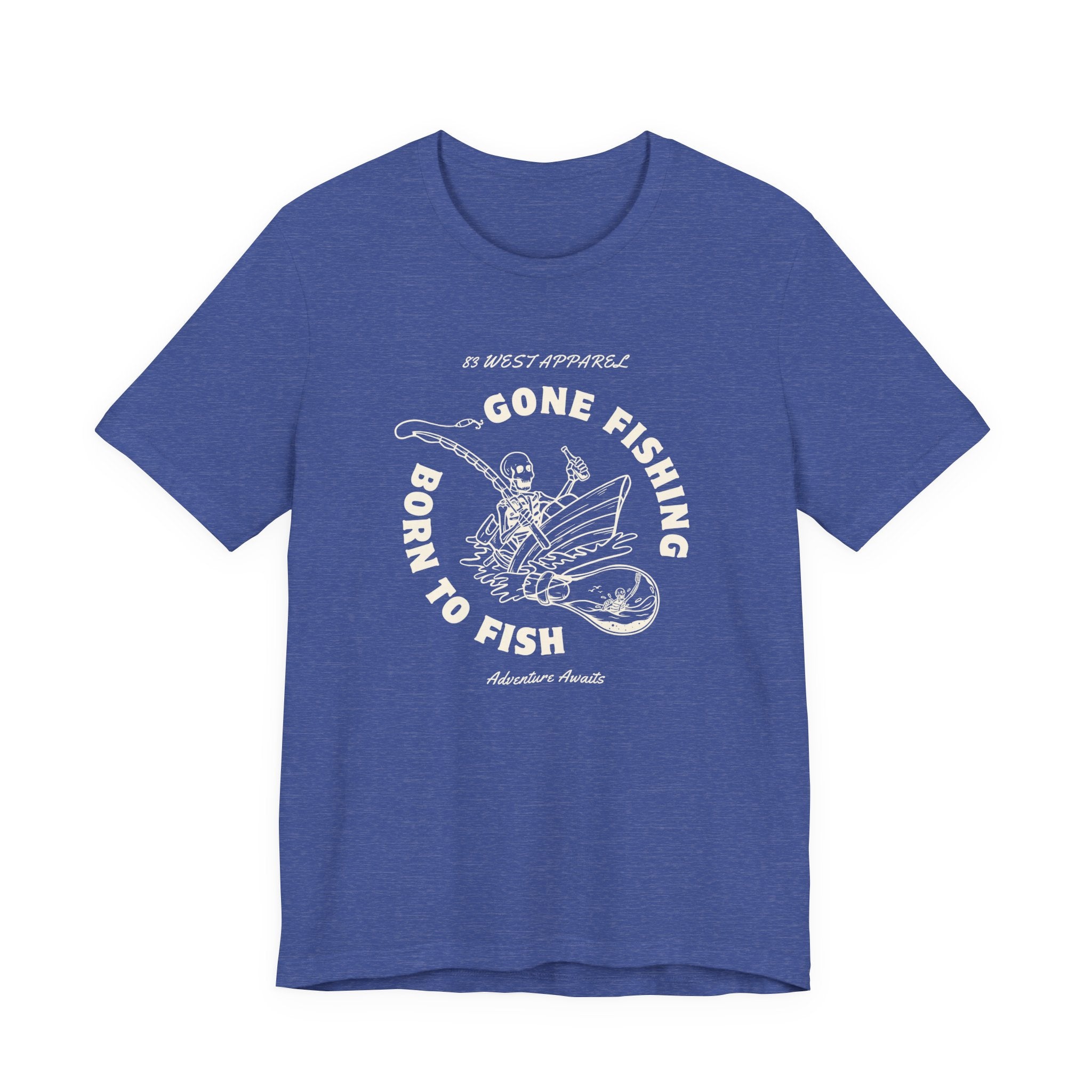 83 West Apparel Gone Fishing Unisex Jersey Tee - Perfect for Fishing Enthusiasts