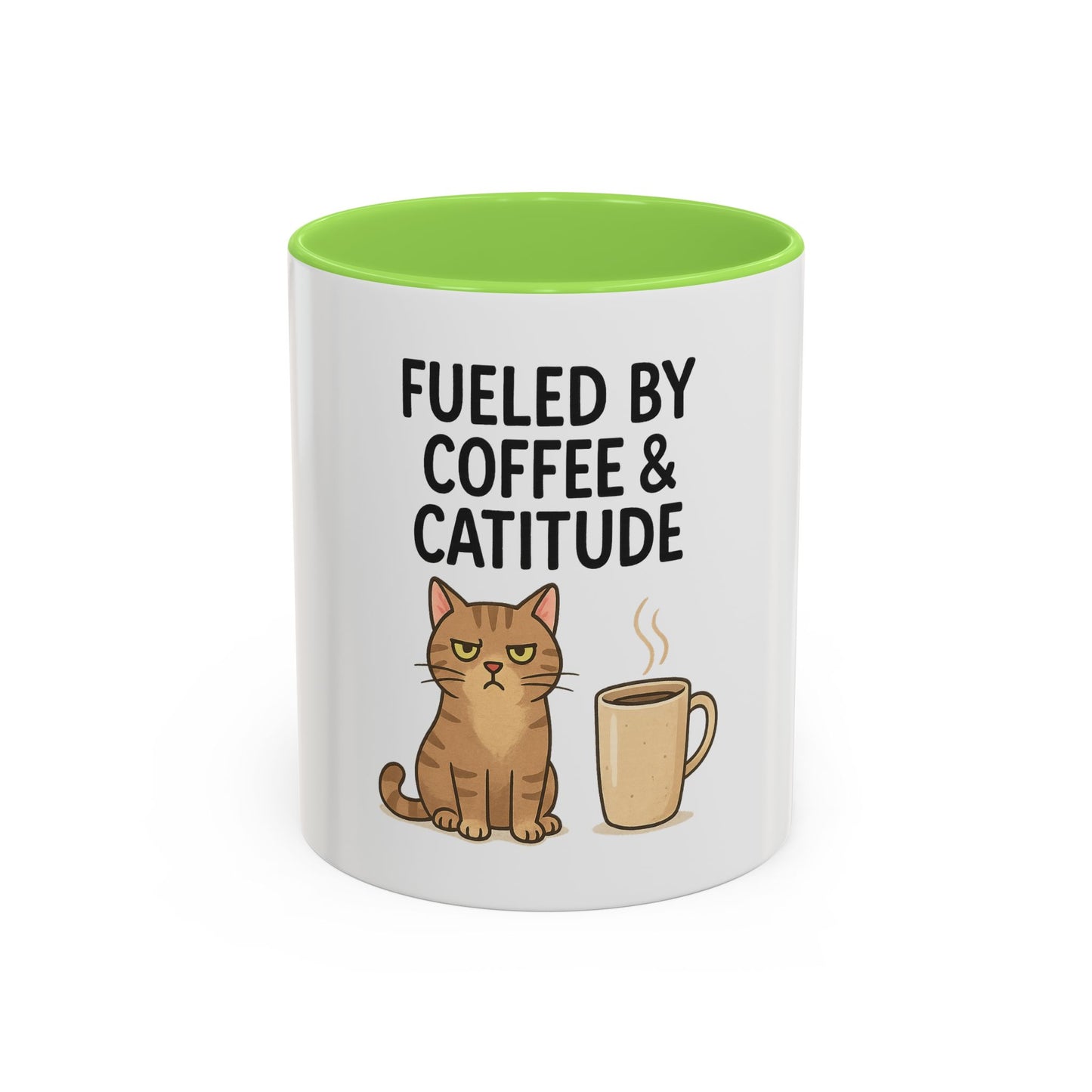 Funny Cat Mug - Fueled by Coffee & Cattitude - Perfect Gift for Cat Lovers