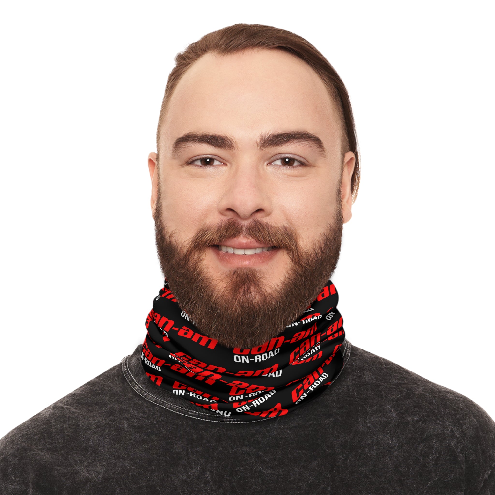 CAN-AM CORE Logo Neck Gaiter — CAN-AM On-Road Red Pattern Face Shield