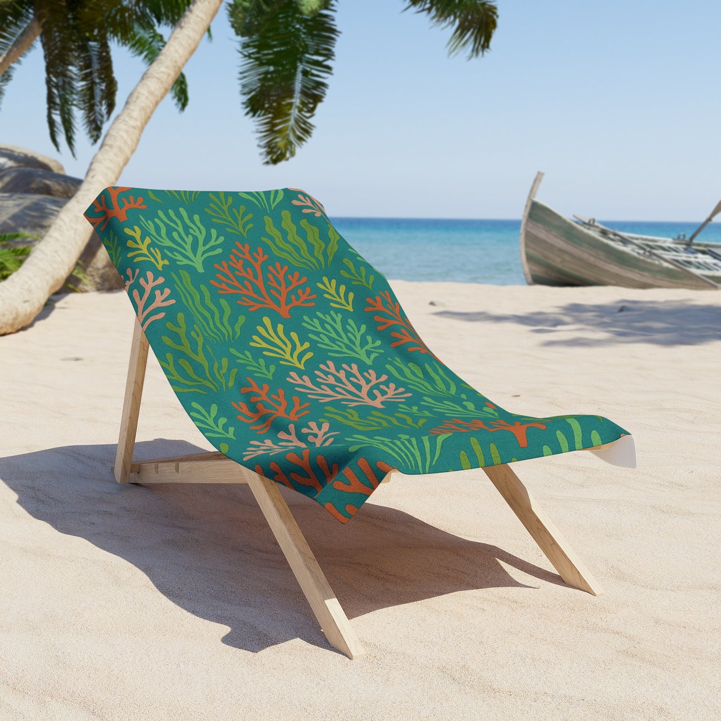 Colorful Coral Pattern Beach Towel - Perfect for Summer Days and Poolside Fun