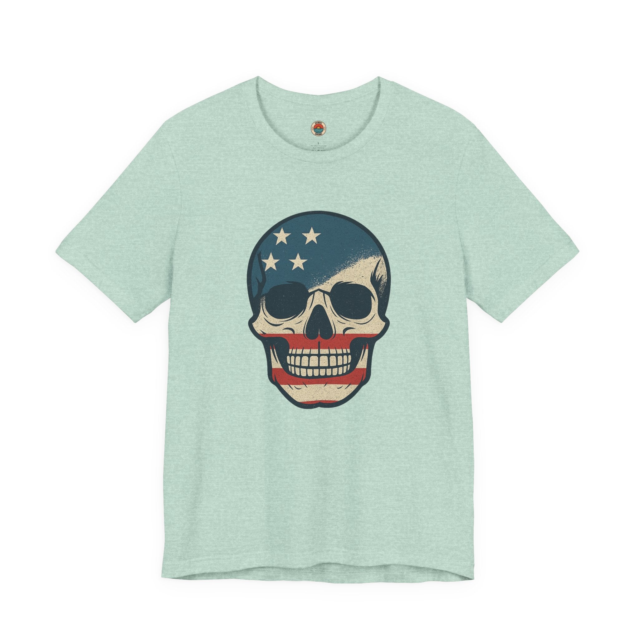Patriotic Skull Tee, Unisex Graphic T-Shirt, Cool Skull Shirt, Festival Outfits