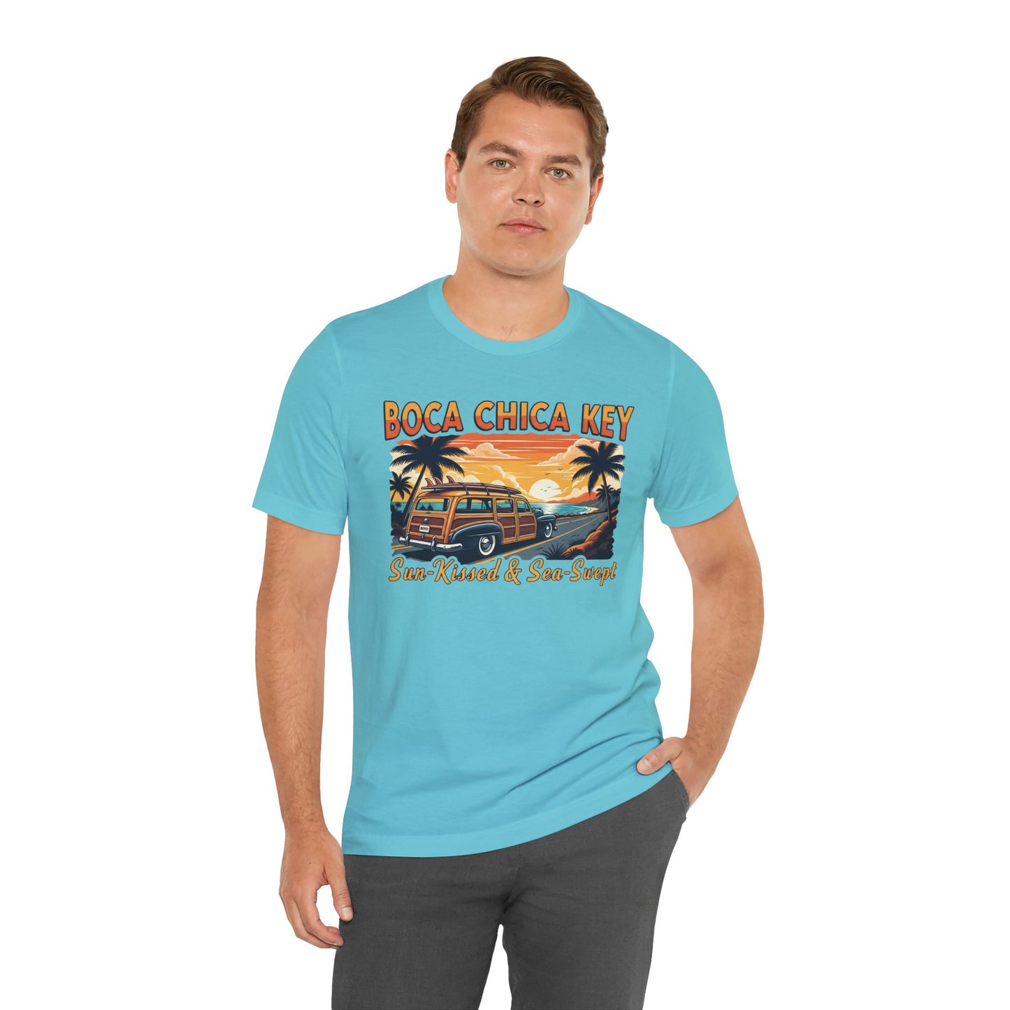 FLORIDA KEYS COLLECTION Boca Chica Key Vintage Tee - Sun-Kissed & Sea-Swept, Unisex Summer Shirt