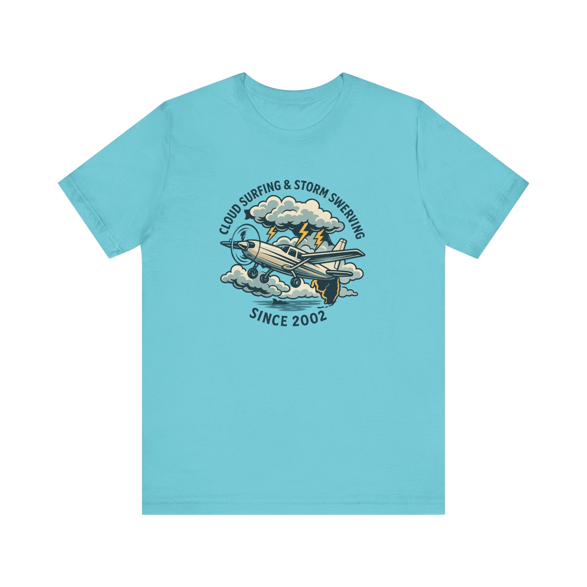 Cloud Surfing & Storm Chasing Tee, Unisex Short Sleeve Shirt, Airplane Graphic