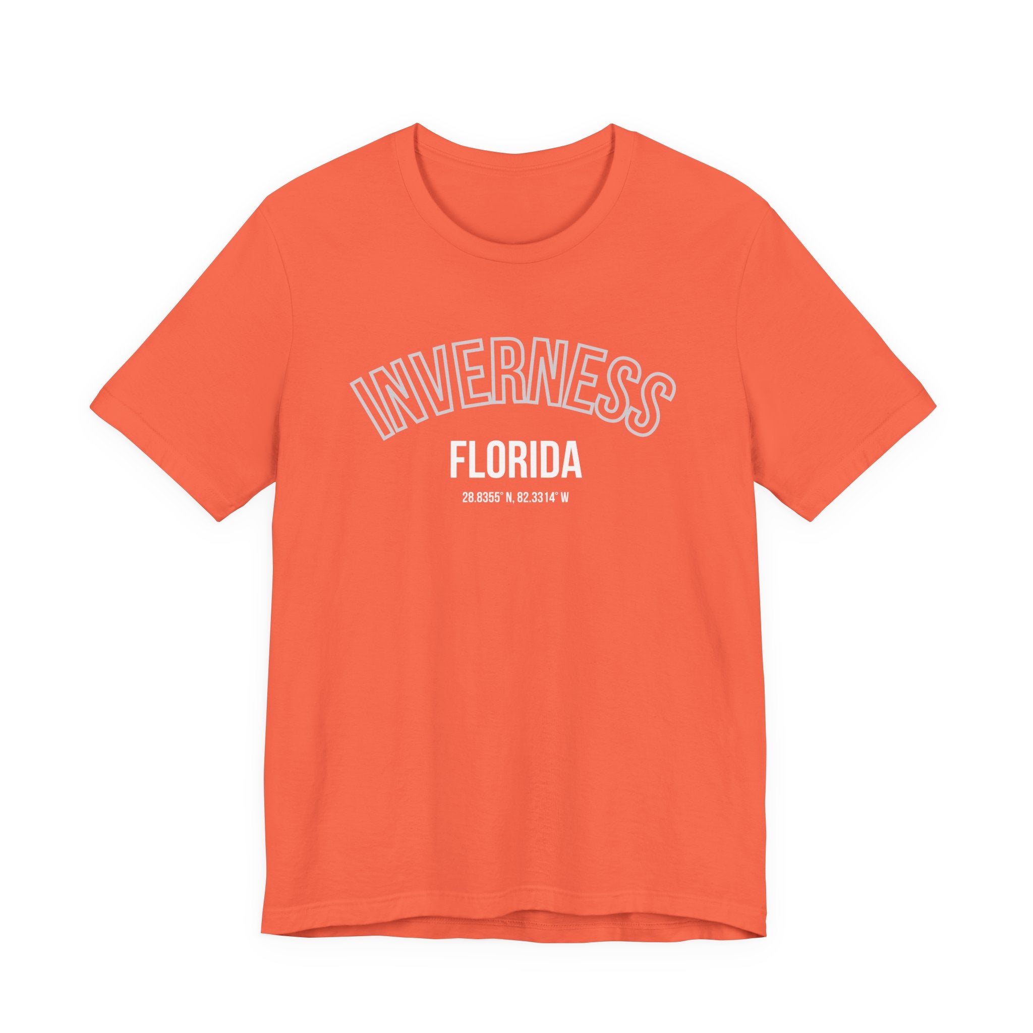 Inverness Florida Unisex Jersey Tee - Casual Coral Graphic Shirt