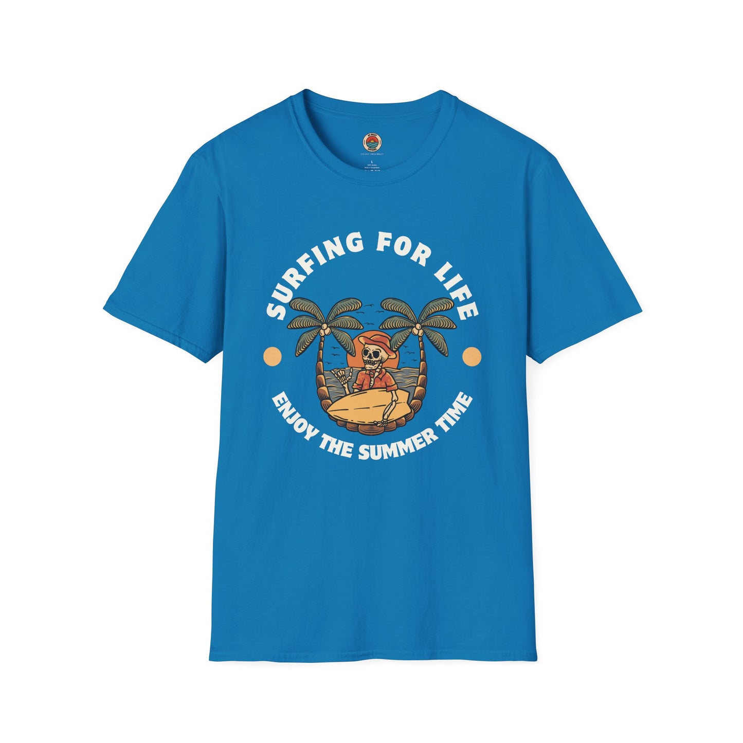 Surfing for Life Unisex Softstyle T-Shirt - Enjoy the Summer Time Graphic Tee