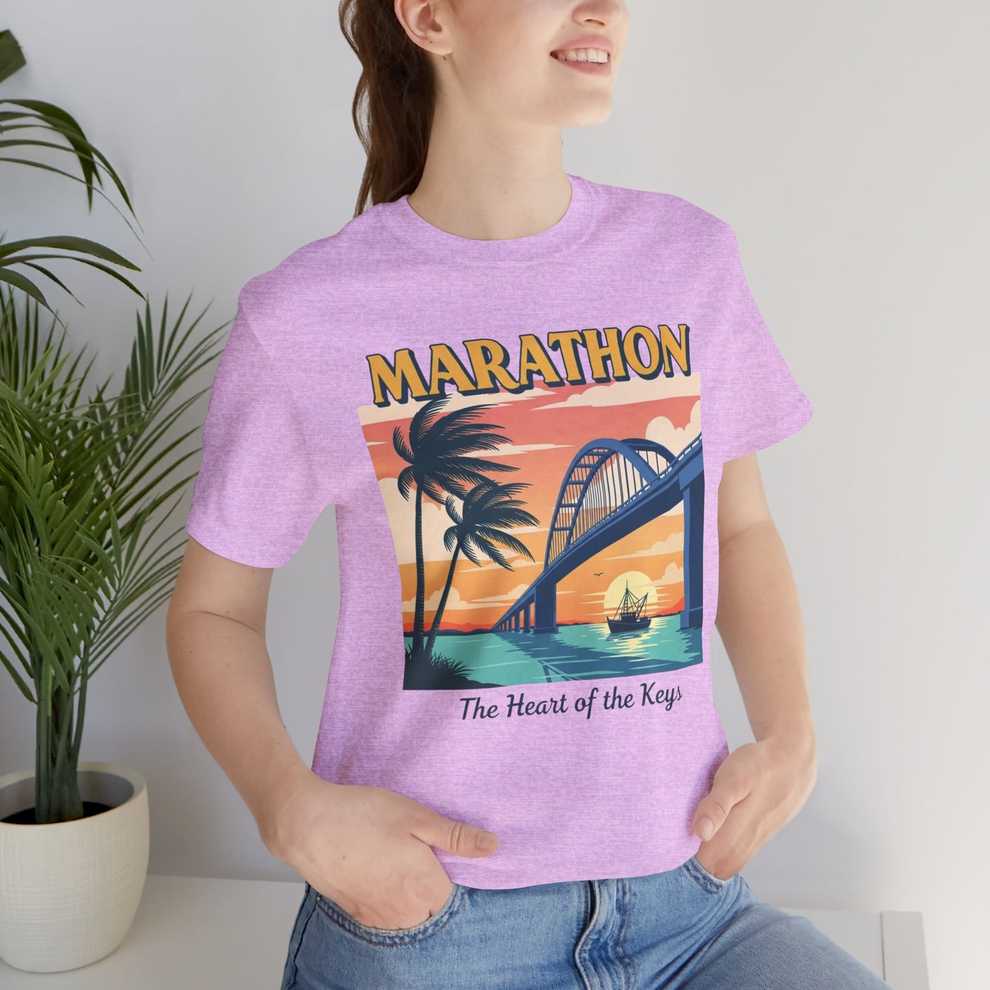 FLORIDA KEYS COLLECTION Marathon Sunset Graphic Tee - Unisex Jersey Short Sleeve T-Shirt