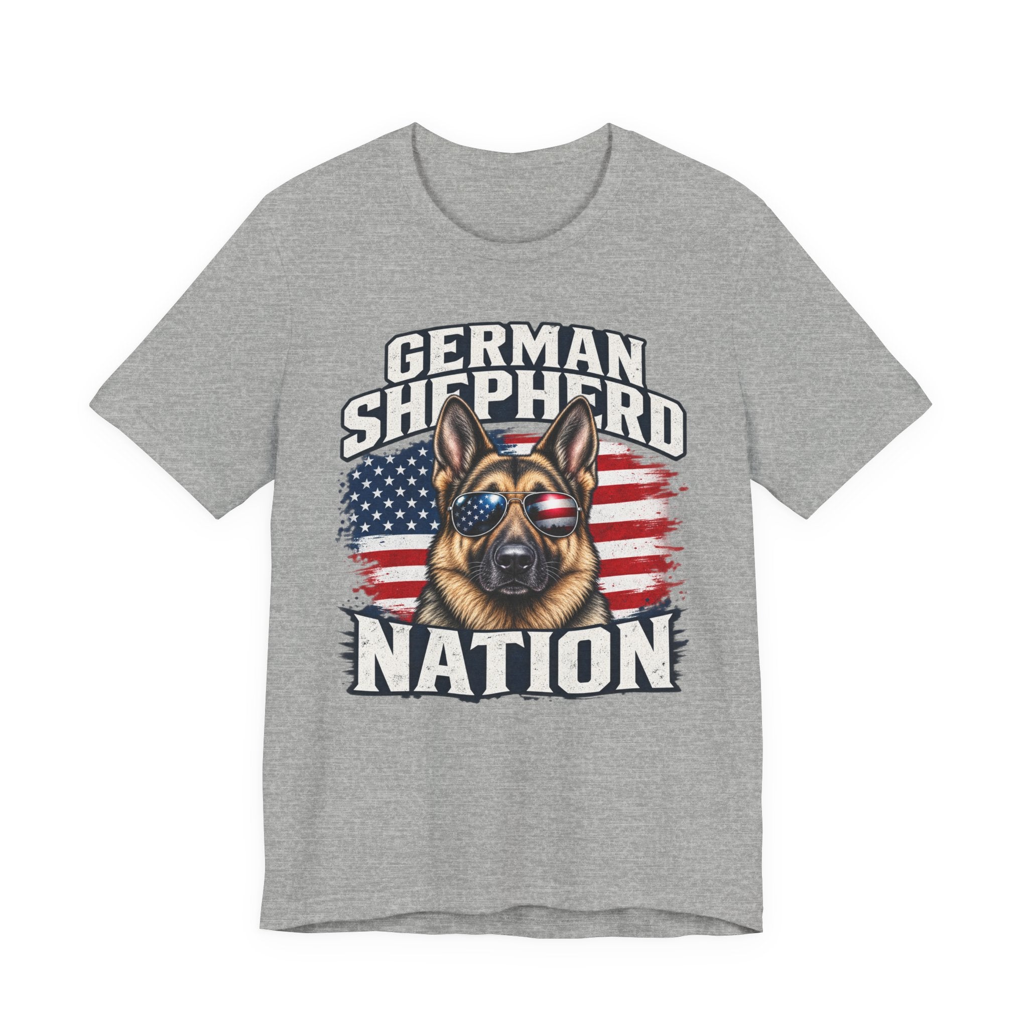 German Shepherd Nation T-Shirt – American Flag Dog Tee for Dog Lovers