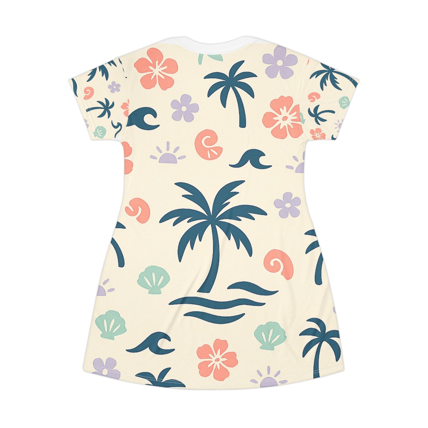 T-Shirt Dress - Tropical Paradise Print for Casual Summer Days
