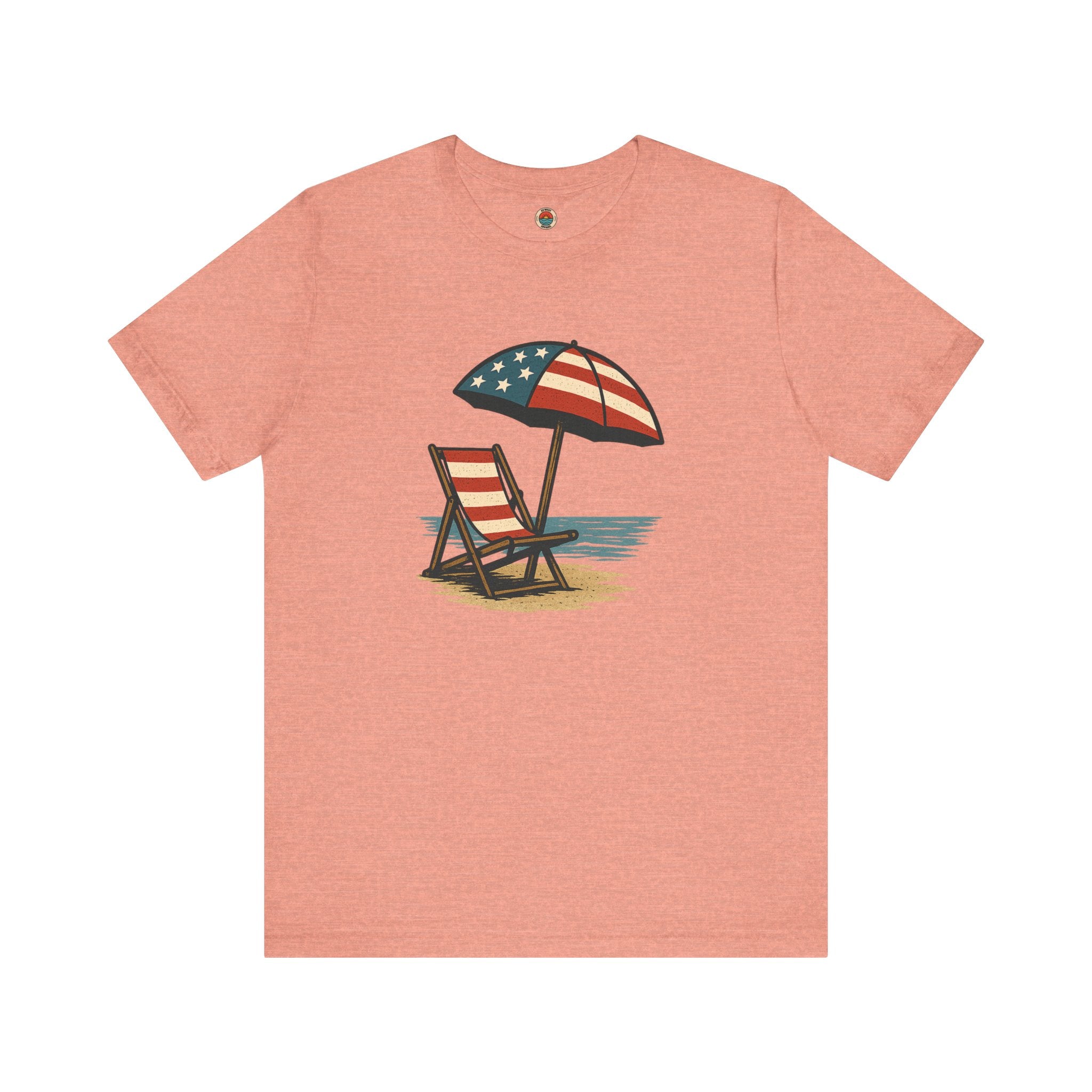 Patriotic Beach Tee, Unisex Summer Shirt, Americana Apparel, 4th of July