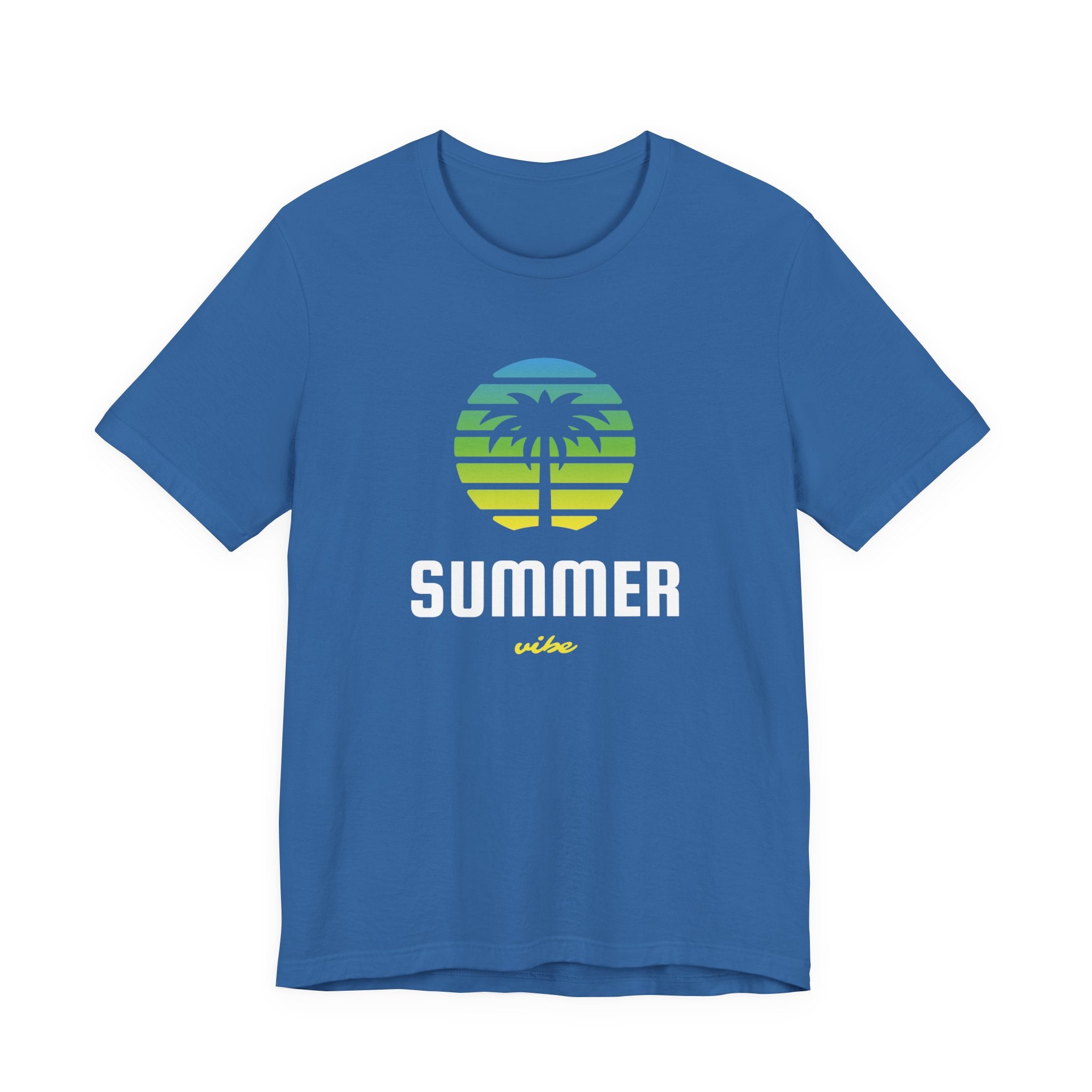 Summer Vibe Unisex Jersey Tee - Retro Palm Tree Graphic Shirt