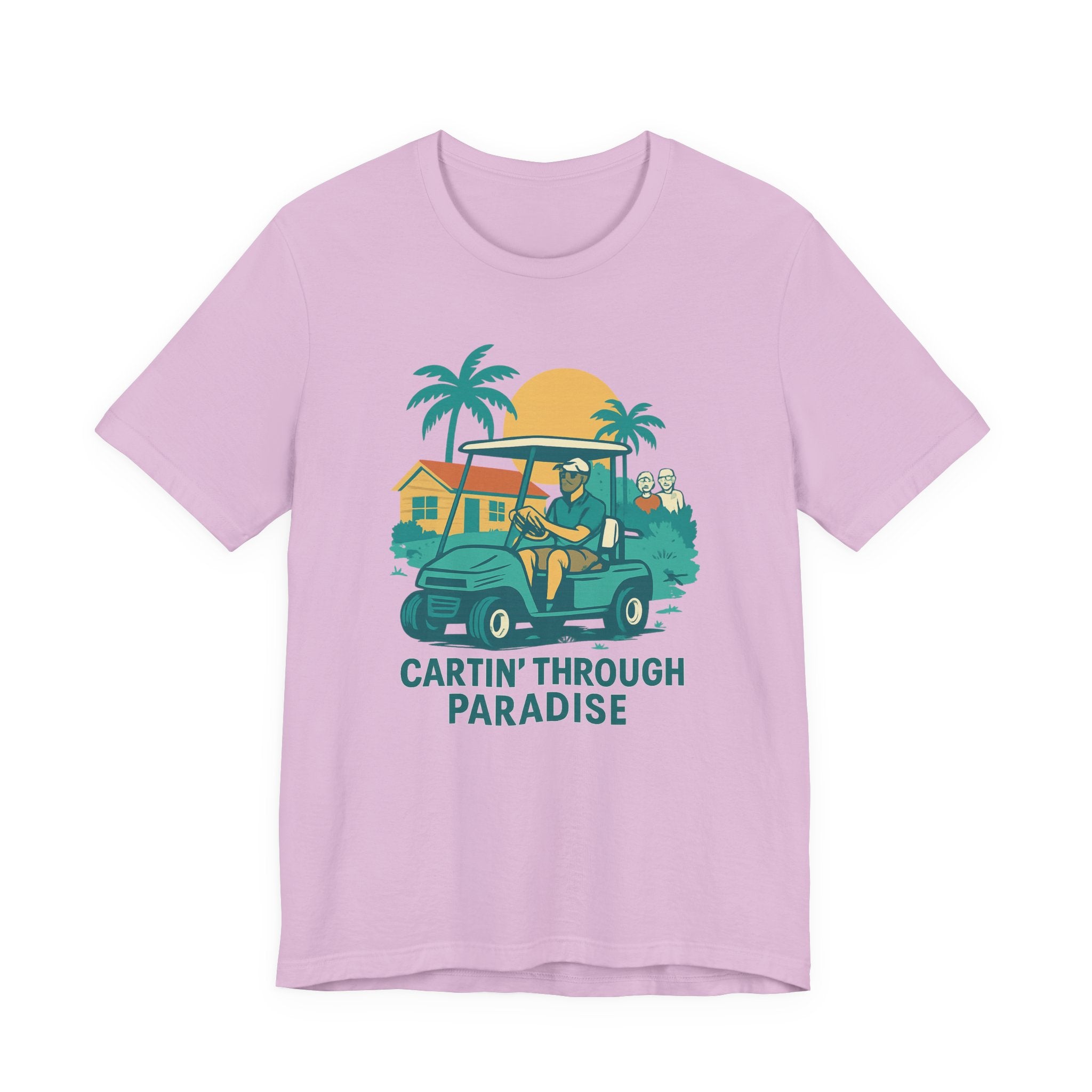 Unisex Golf Tee - 'Cartin' Through Paradise' - Fun Summer Vibe for Golf Lovers