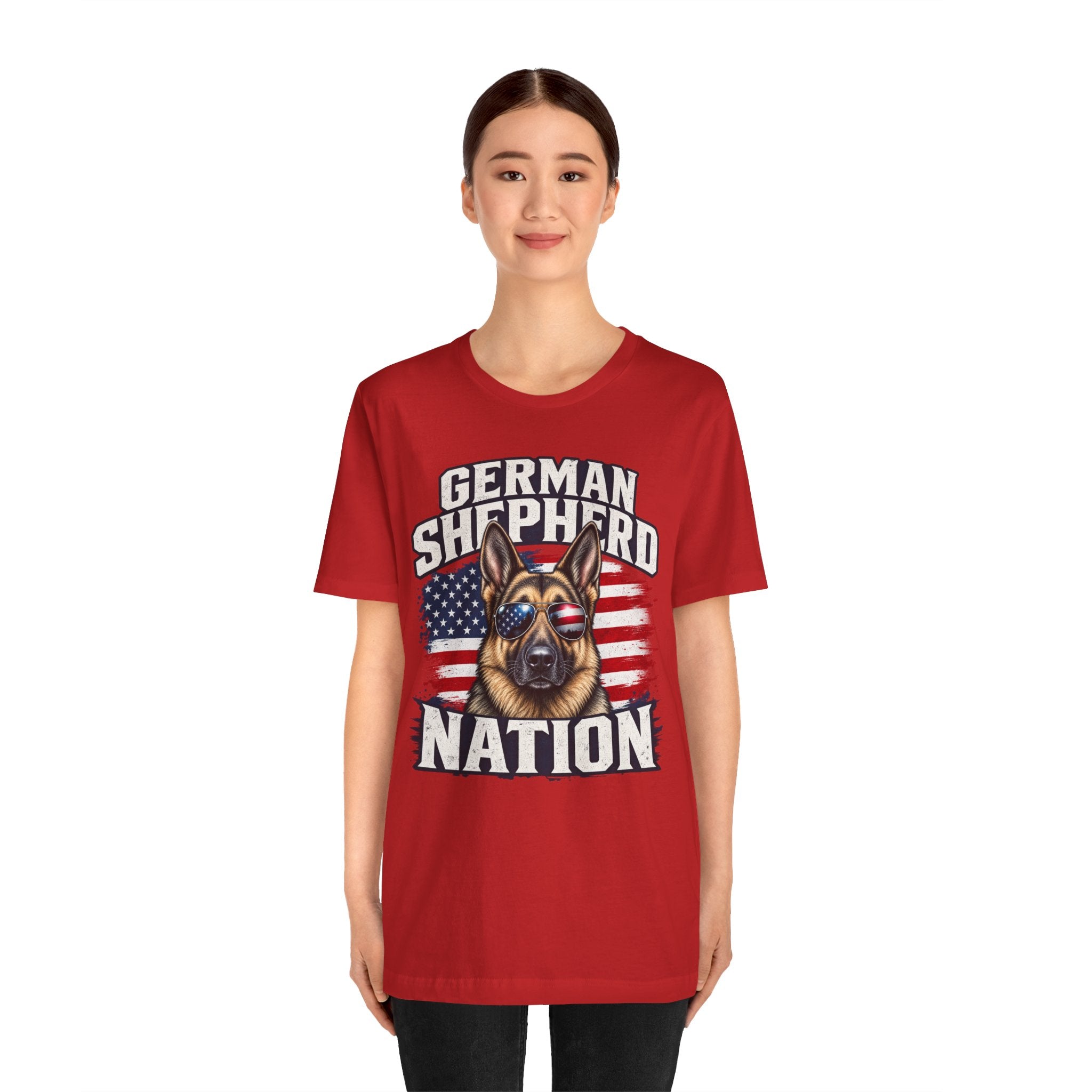German Shepherd Nation T-Shirt – American Flag Dog Tee for Dog Lovers