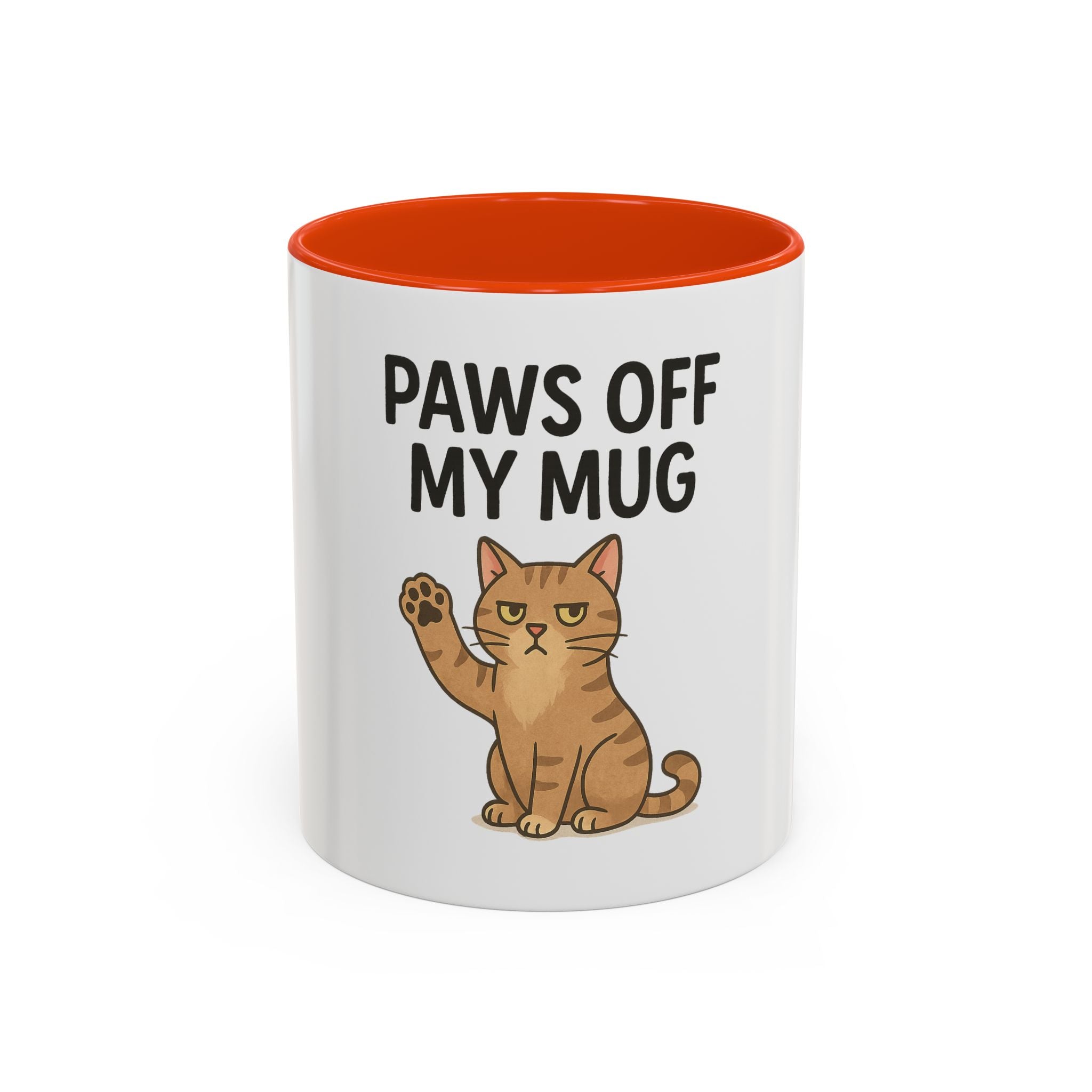 Funny Cat Mug - "Paws Off My Mug" - Colorful 11oz & 15oz Coffee Cup
