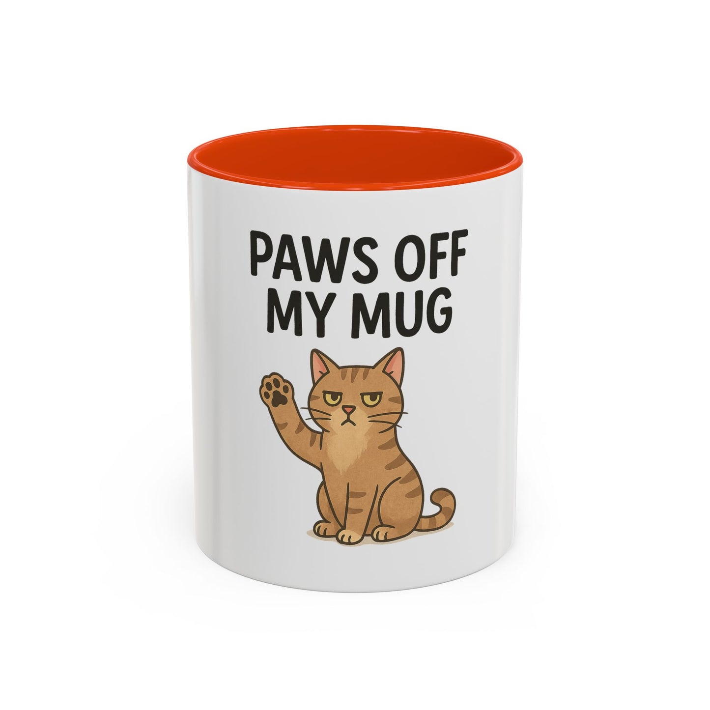 Funny Cat Mug - "Paws Off My Mug" - Colorful 11oz & 15oz Coffee Cup