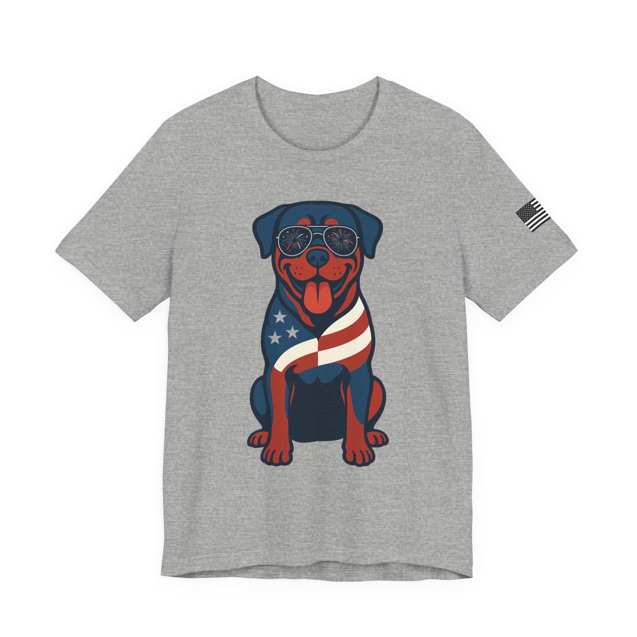 Patriotic Rottweiler Dog Graphic Tee, Unisex T-Shirt for Dog Lovers