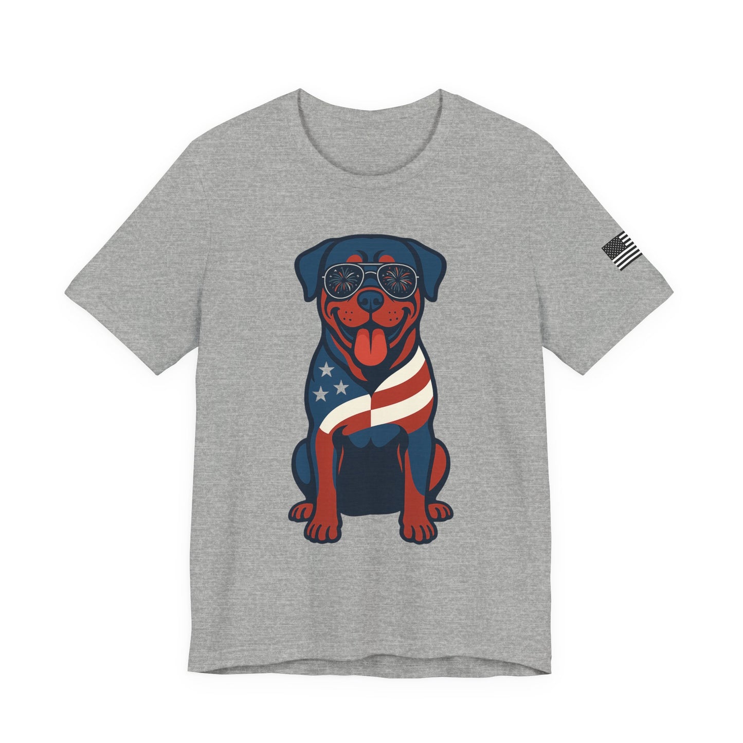 Patriotic Rottweiler Dog Graphic Tee, Unisex T-Shirt for Dog Lovers