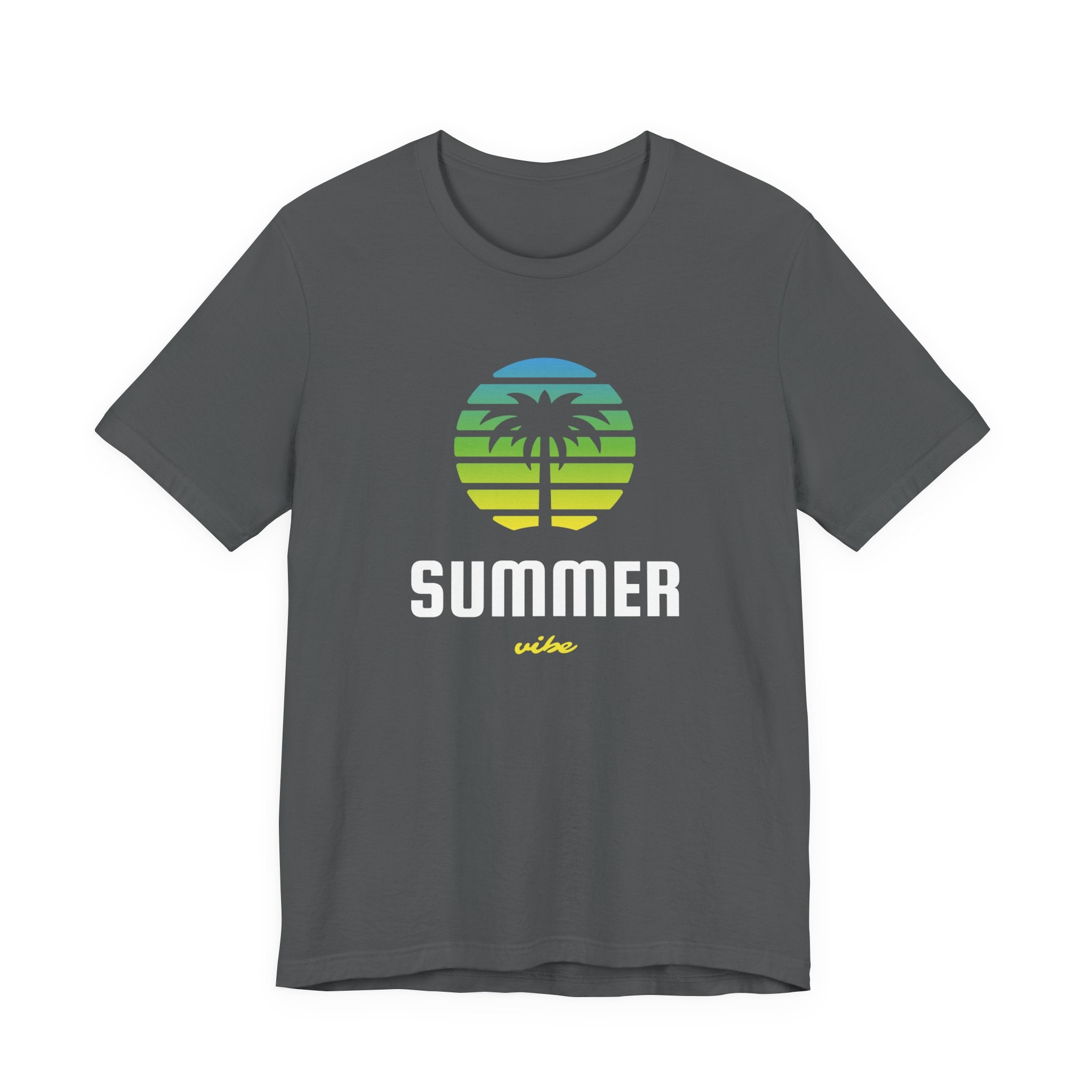Summer Vibe Unisex Jersey Tee - Retro Palm Tree Graphic Shirt
