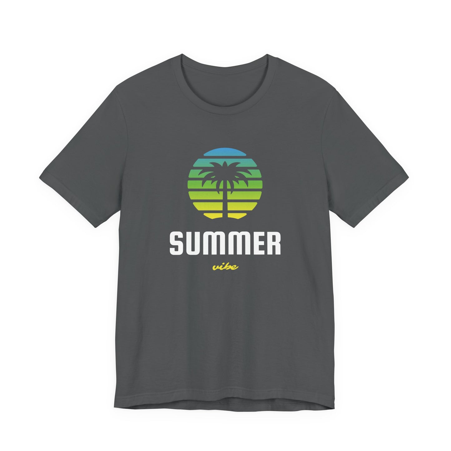 Summer Vibe Unisex Jersey Tee - Retro Palm Tree Graphic Shirt