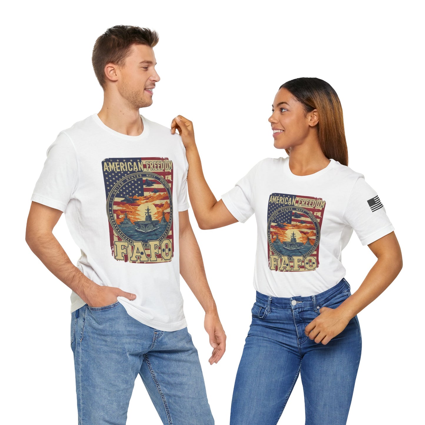 Patriotic Freedom Tee | Unisex Short Sleeve Shirt, American Flag Shirt, Casual Wear, Gift for Veterans