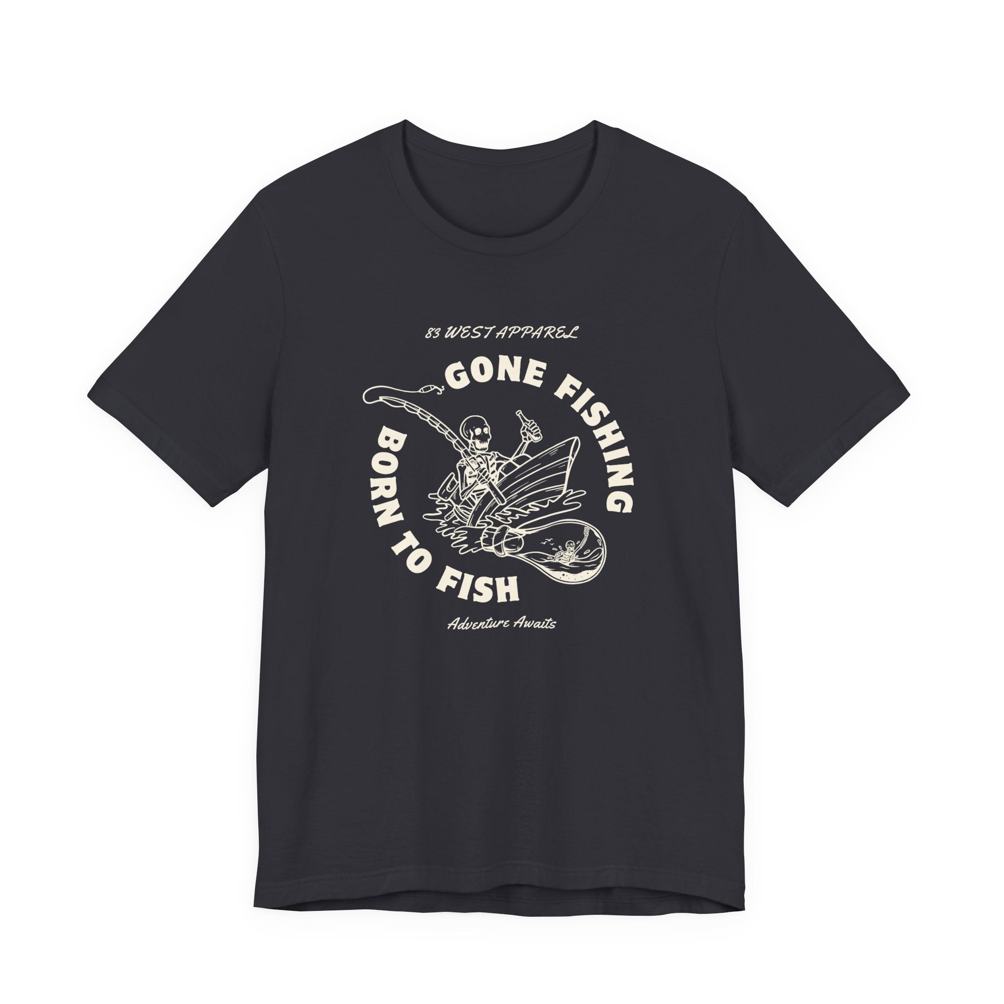 83 West Apparel Gone Fishing Unisex Jersey Tee - Perfect for Fishing Enthusiasts