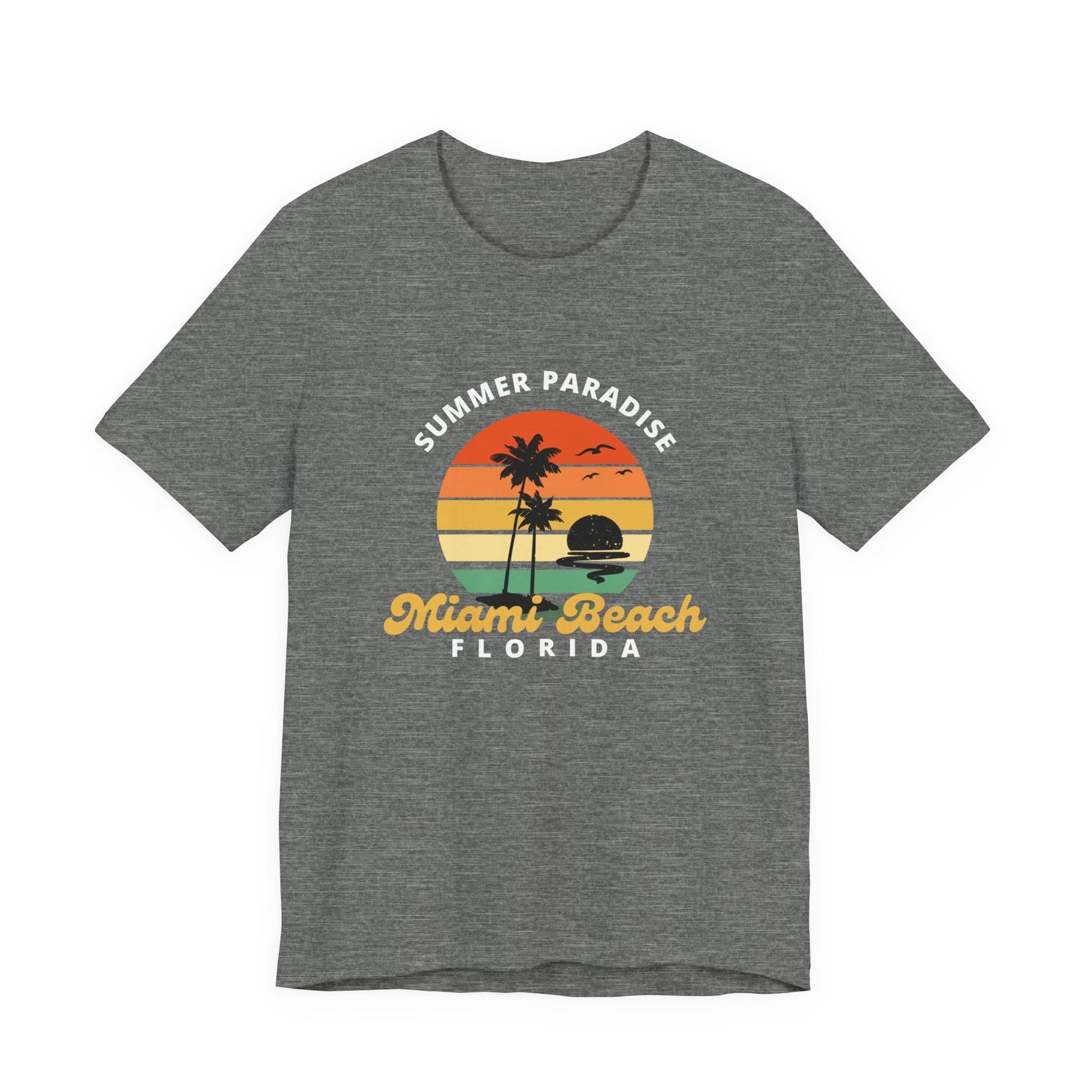 Summer Paradise Miami Beach Tee - Unisex Short Sleeve Shirt