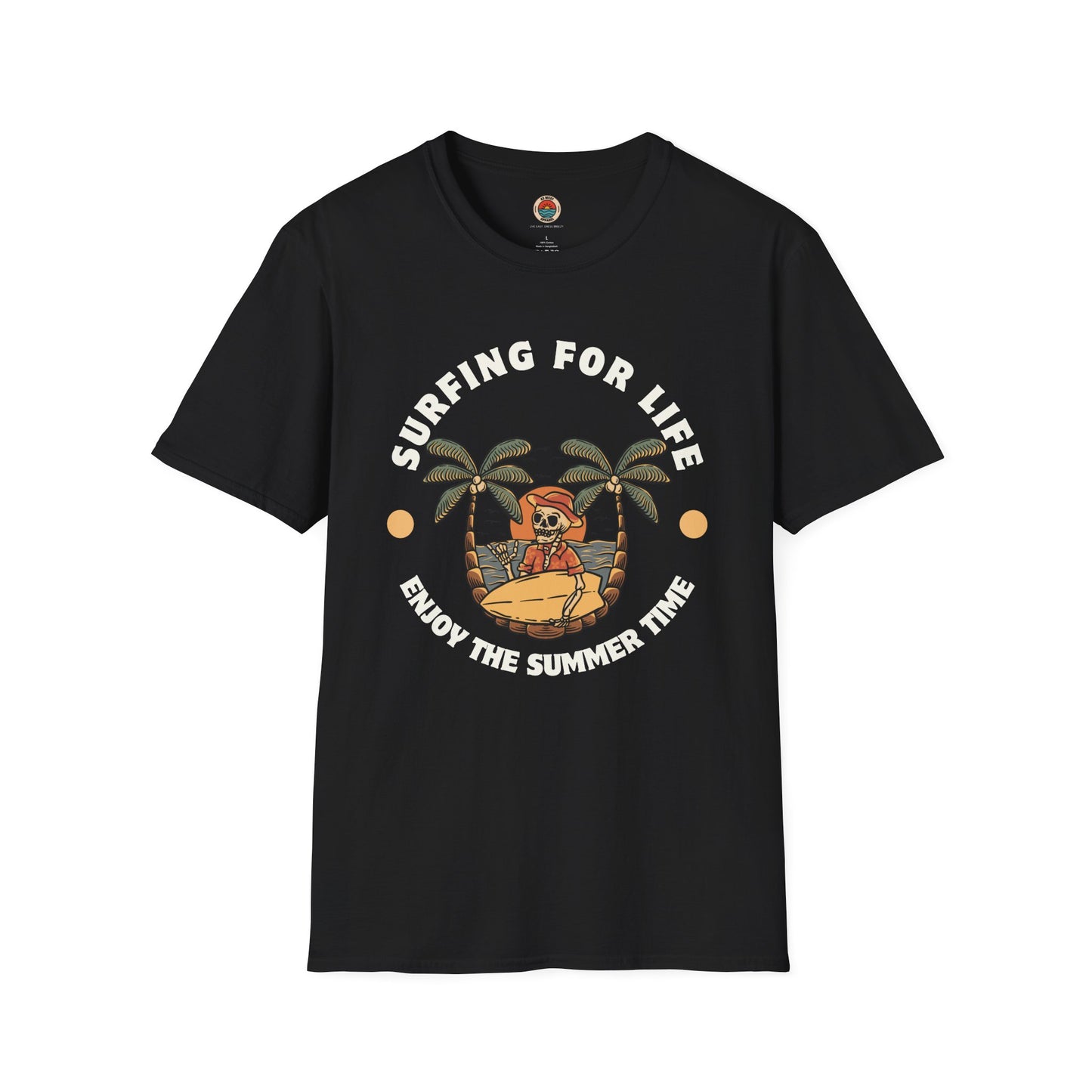 Surfing for Life Unisex Softstyle T-Shirt - Enjoy the Summer Time Graphic Tee