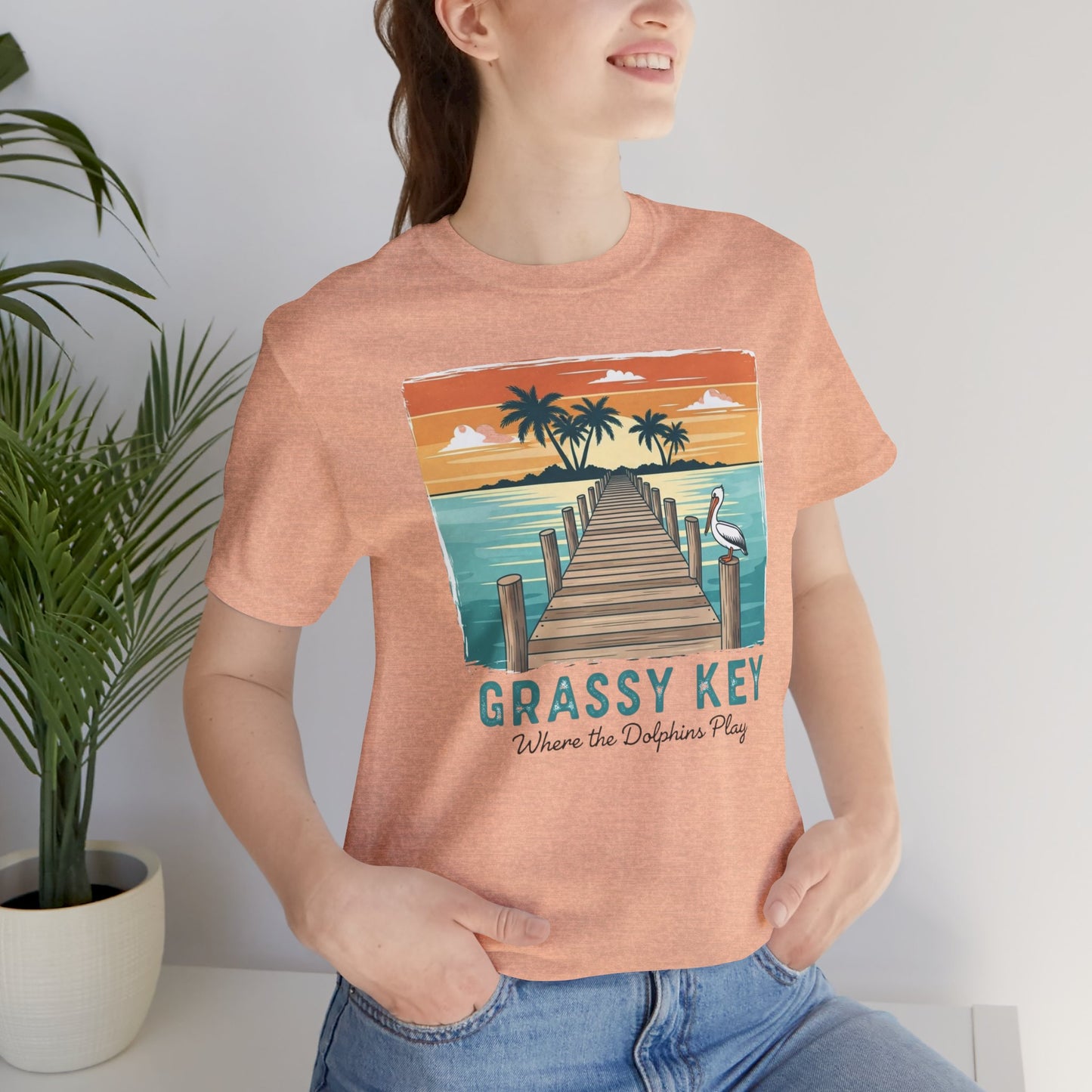 FLORIDA KEYS COLLECTION Grassy Key Tropical Tee - Unisex Jersey Short Sleeve Tee