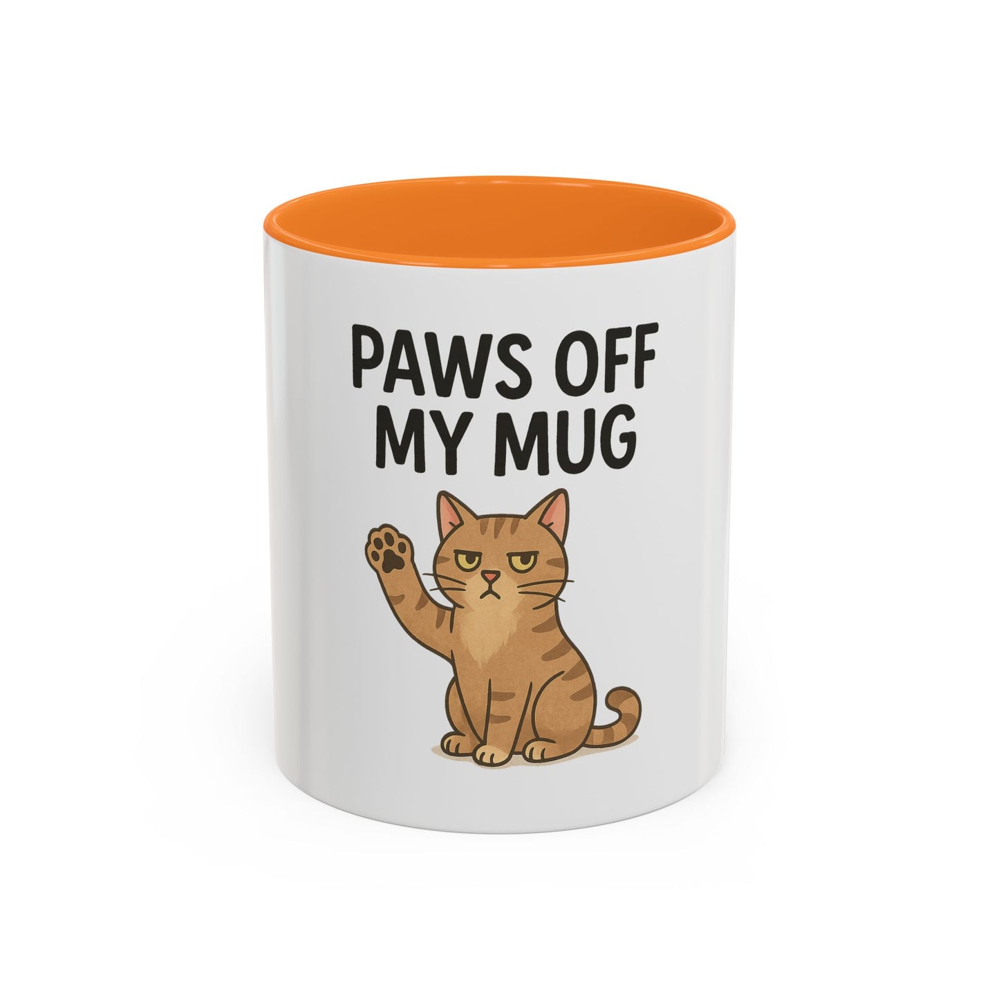 Funny Cat Mug - "Paws Off My Mug" - Colorful 11oz & 15oz Coffee Cup