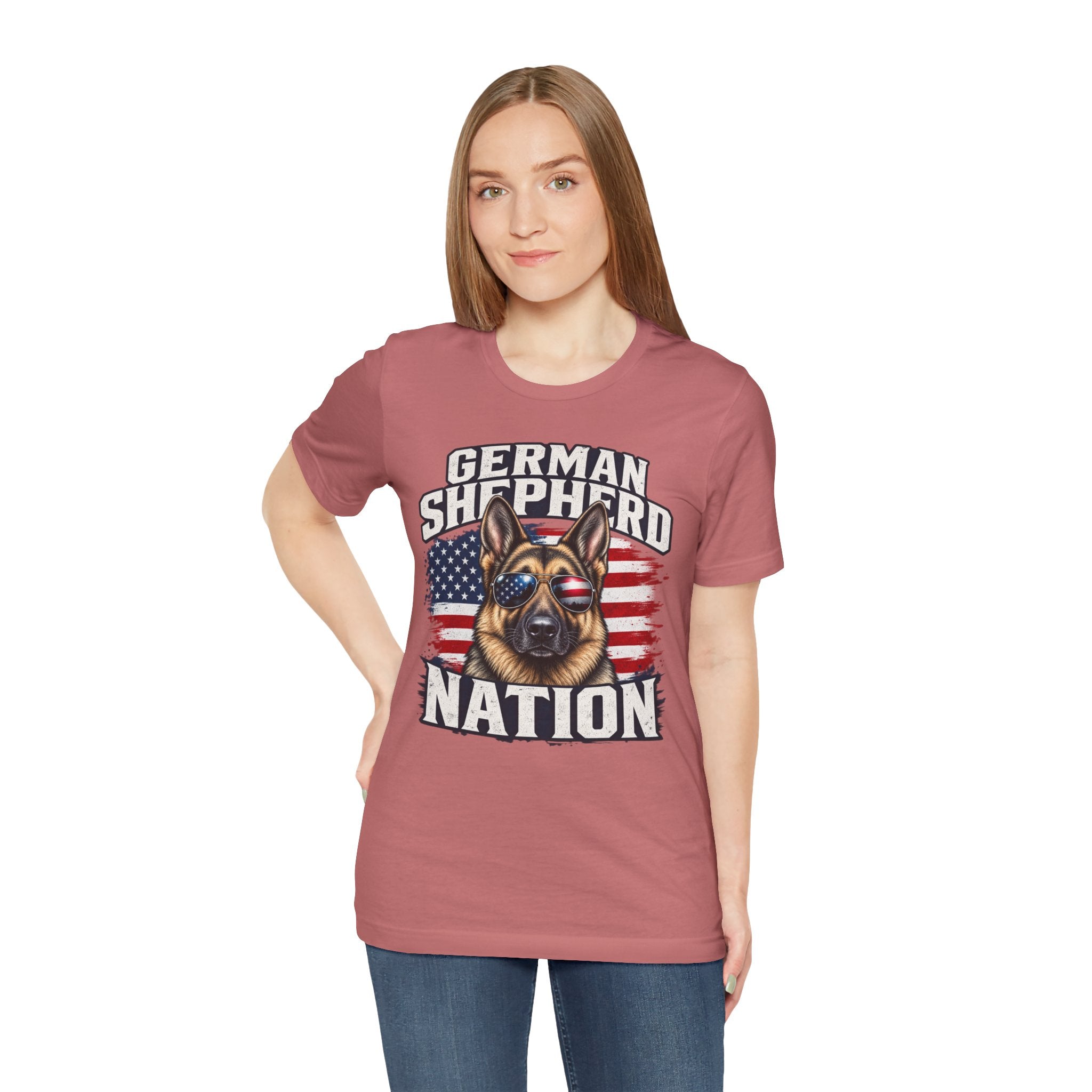 German Shepherd Nation T-Shirt – American Flag Dog Tee for Dog Lovers