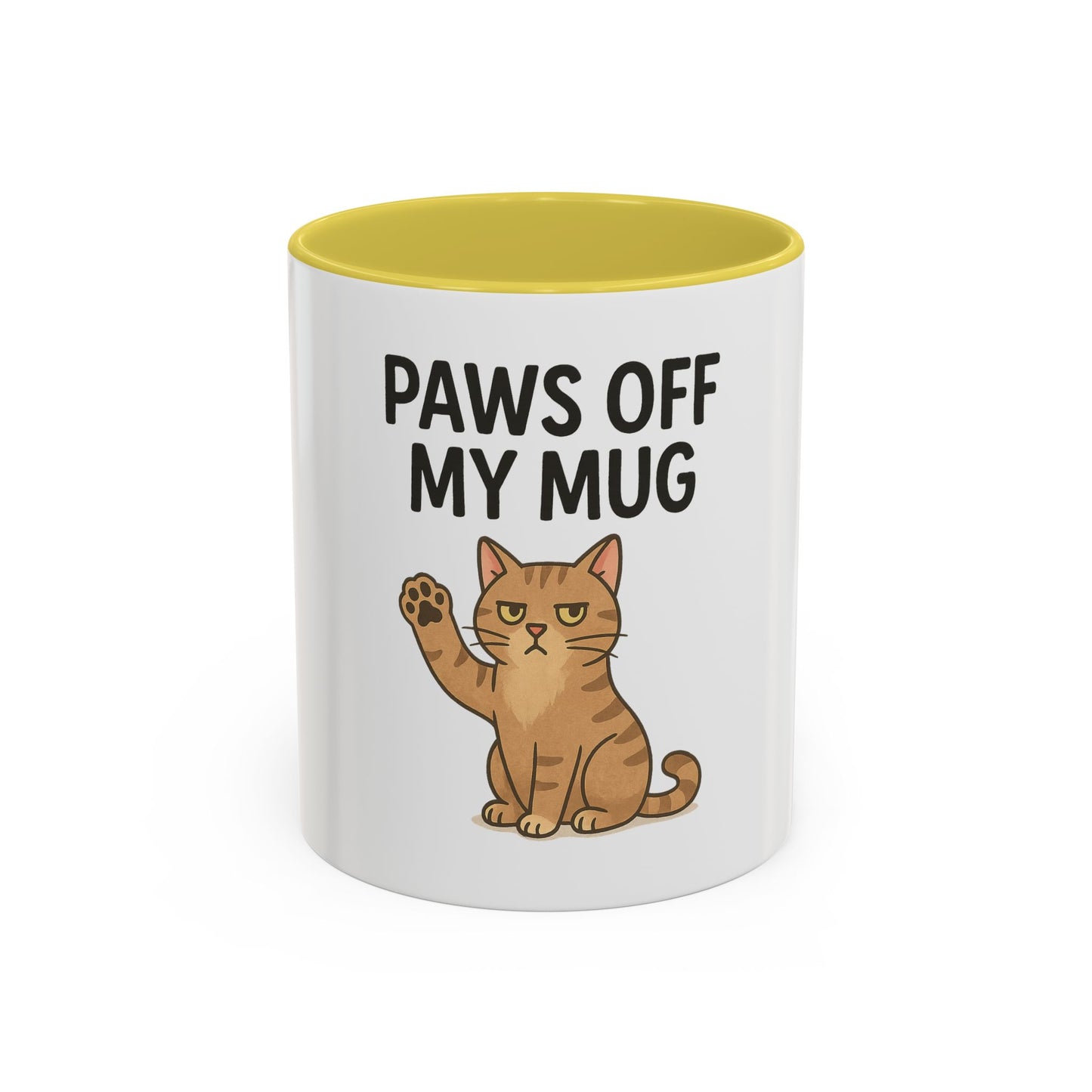 Funny Cat Mug - "Paws Off My Mug" - Colorful 11oz & 15oz Coffee Cup