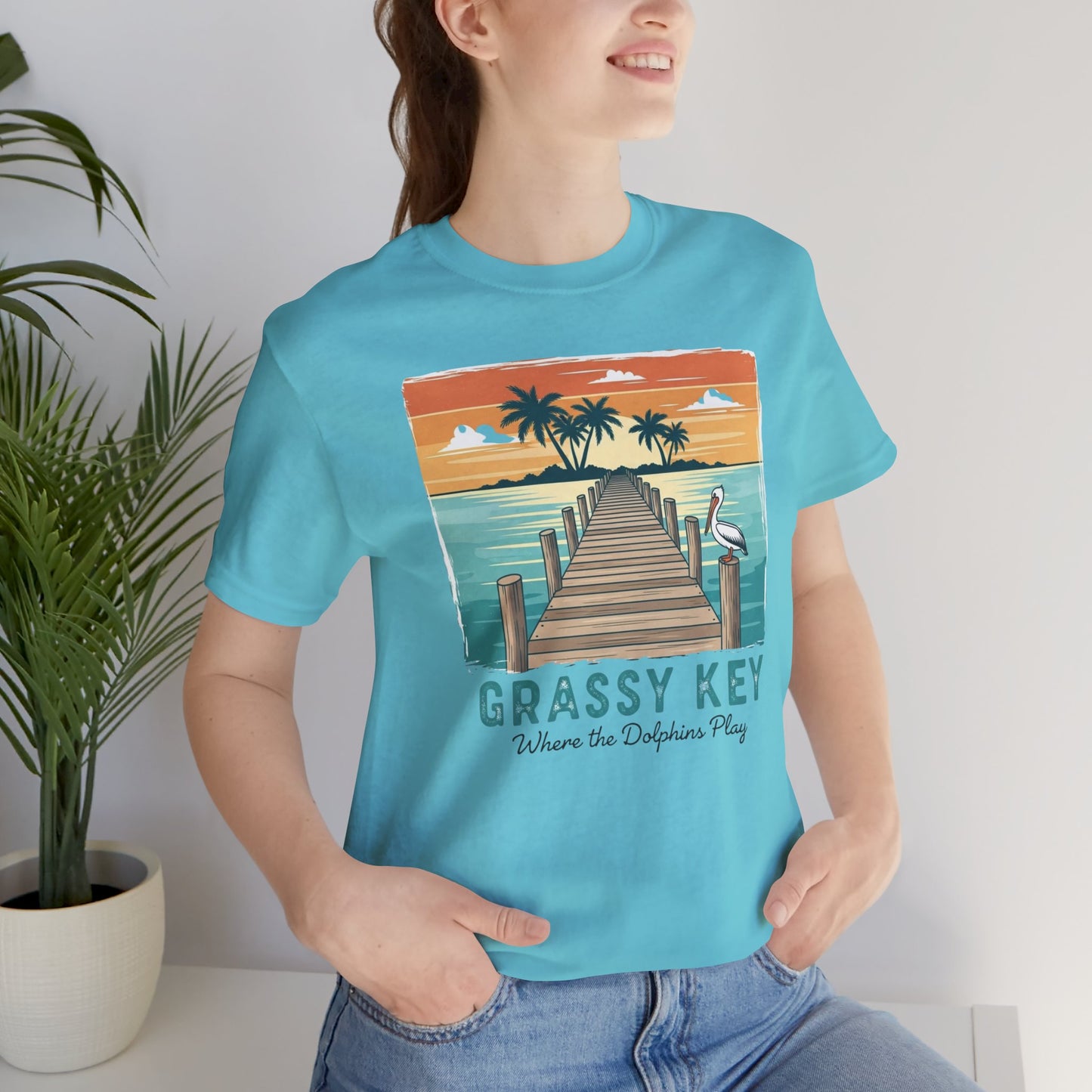 FLORIDA KEYS COLLECTION Grassy Key Tropical Tee - Unisex Jersey Short Sleeve Tee