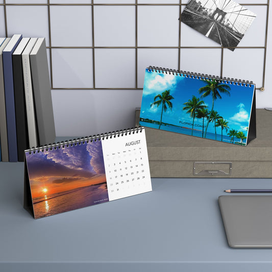 2026 Florida Coast Desktop Calendar — Scenic Palm Beach Grid Planner