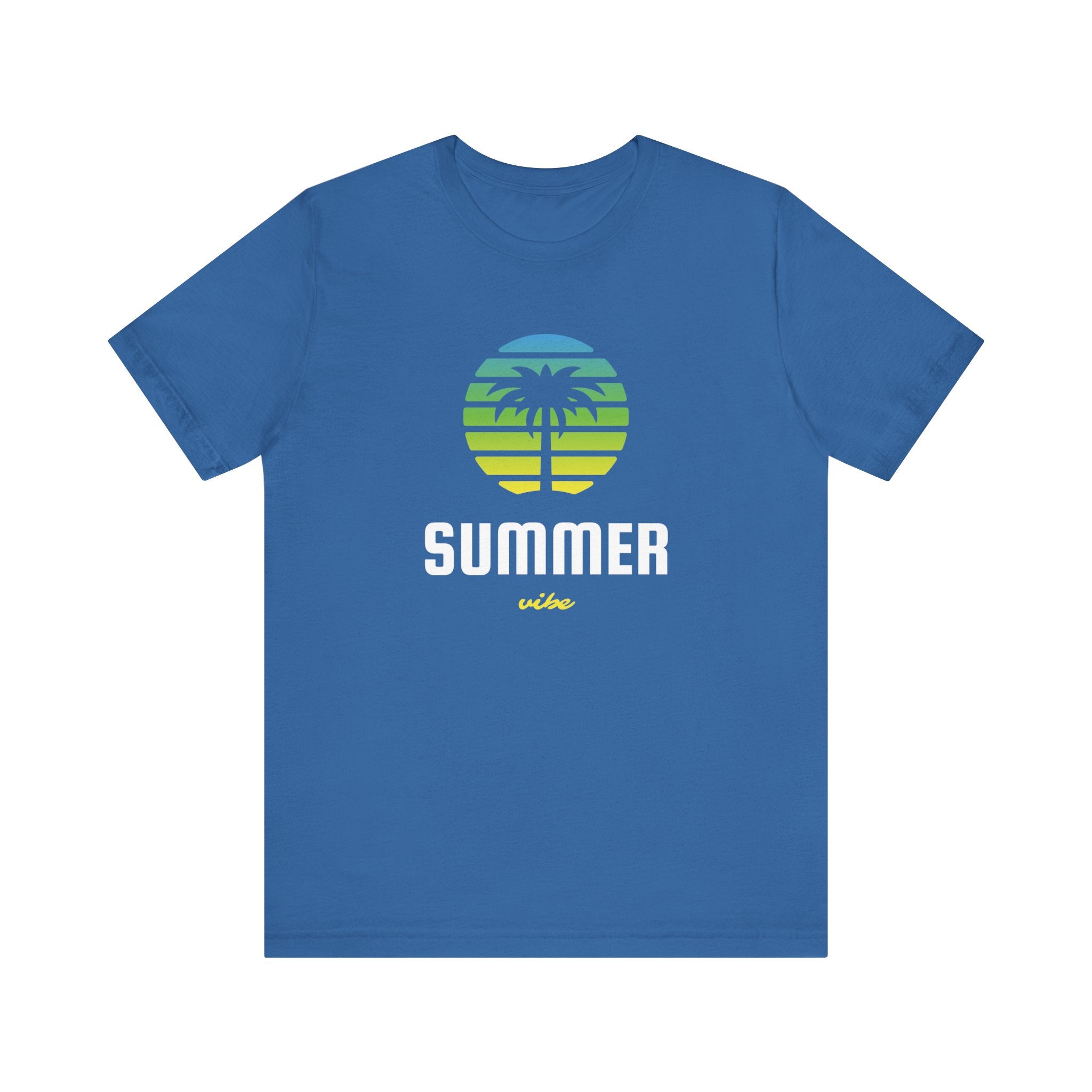 Summer Vibe Unisex Jersey Tee - Retro Palm Tree Graphic Shirt
