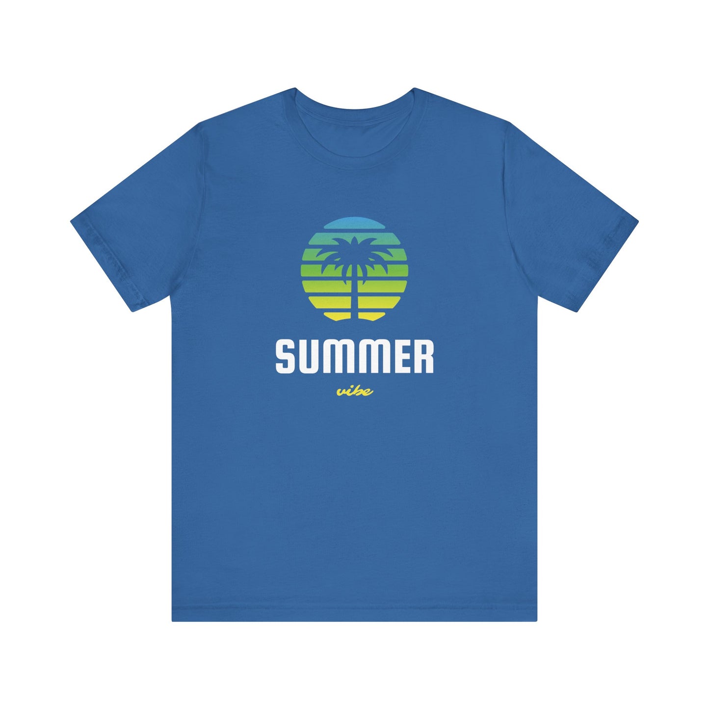 Summer Vibe Unisex Jersey Tee - Retro Palm Tree Graphic Shirt