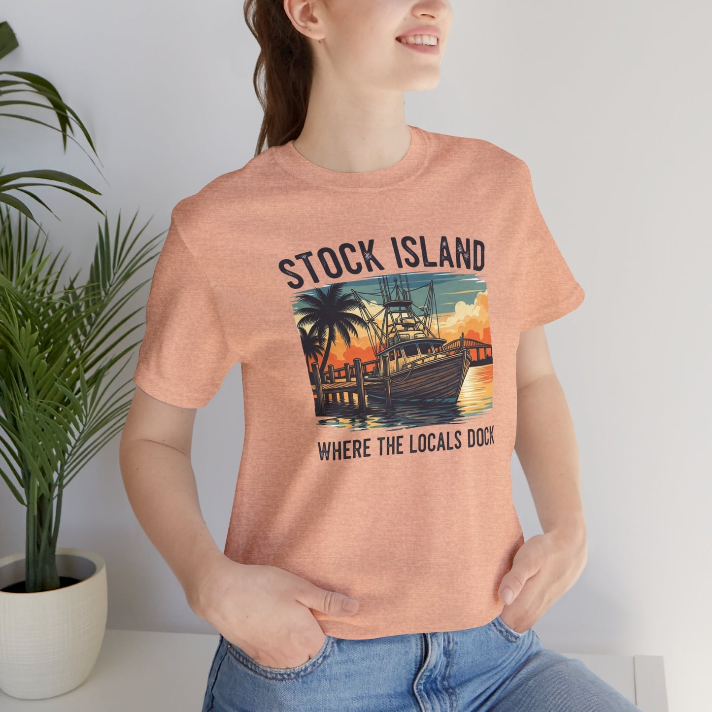 FLORIDA KEYS COLLECTION Stock Island Sunset Tee | Unisex Jersey Short Sleeve Shirt for Beach Lovers, Casual Outings