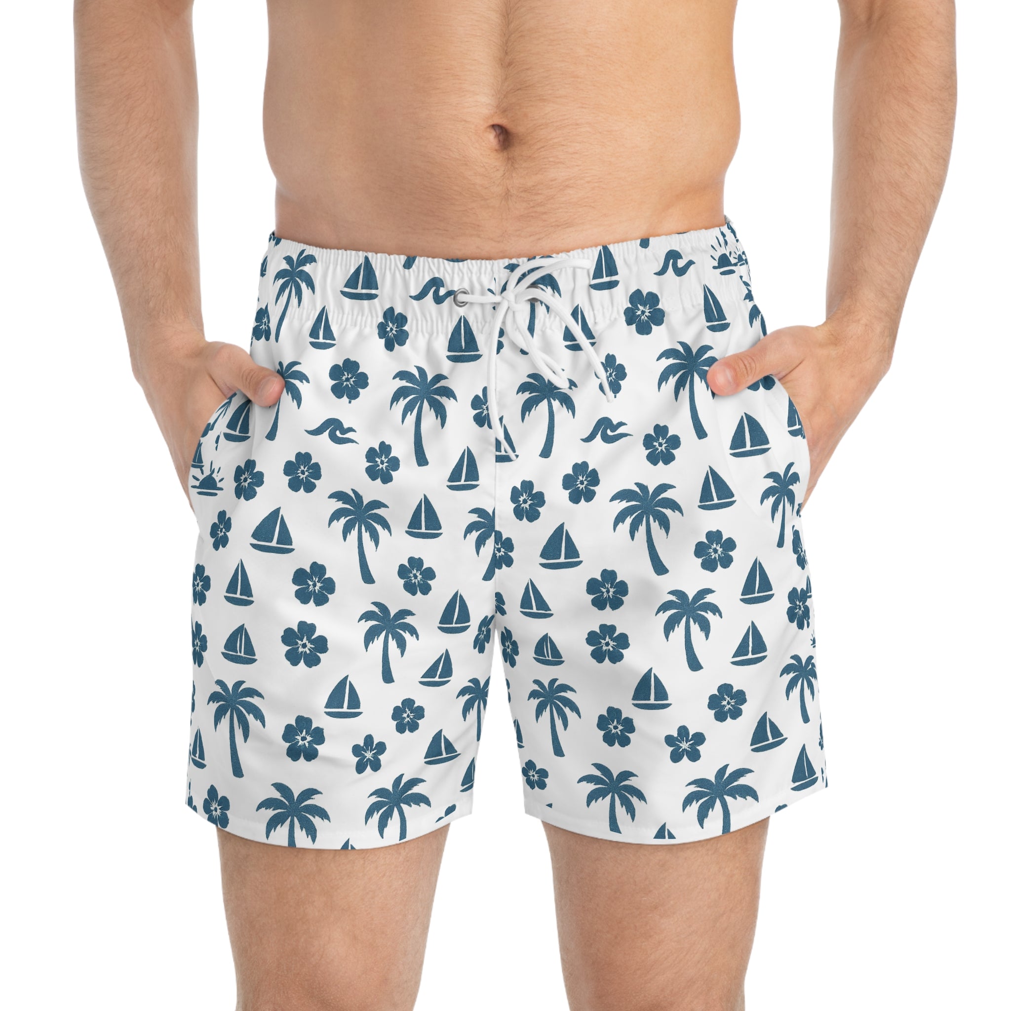 Tropical Paradise Swim Trunks - Beach Vibes for Summer Fun