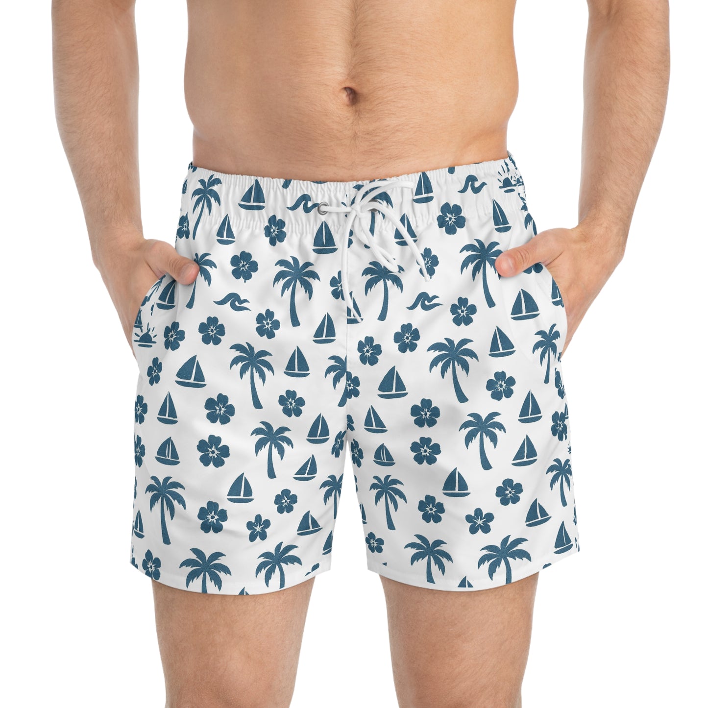 Tropical Paradise Swim Trunks - Beach Vibes for Summer Fun