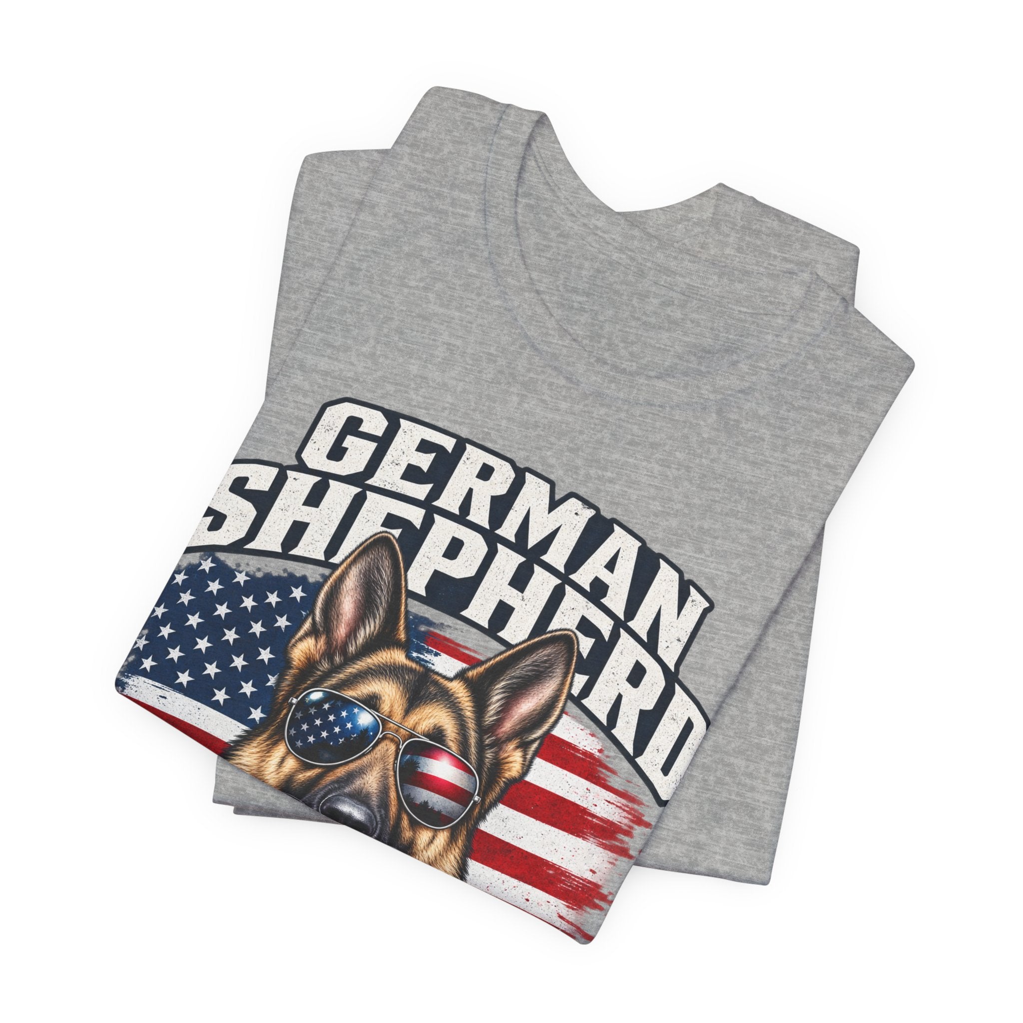 German Shepherd Nation T-Shirt – American Flag Dog Tee for Dog Lovers