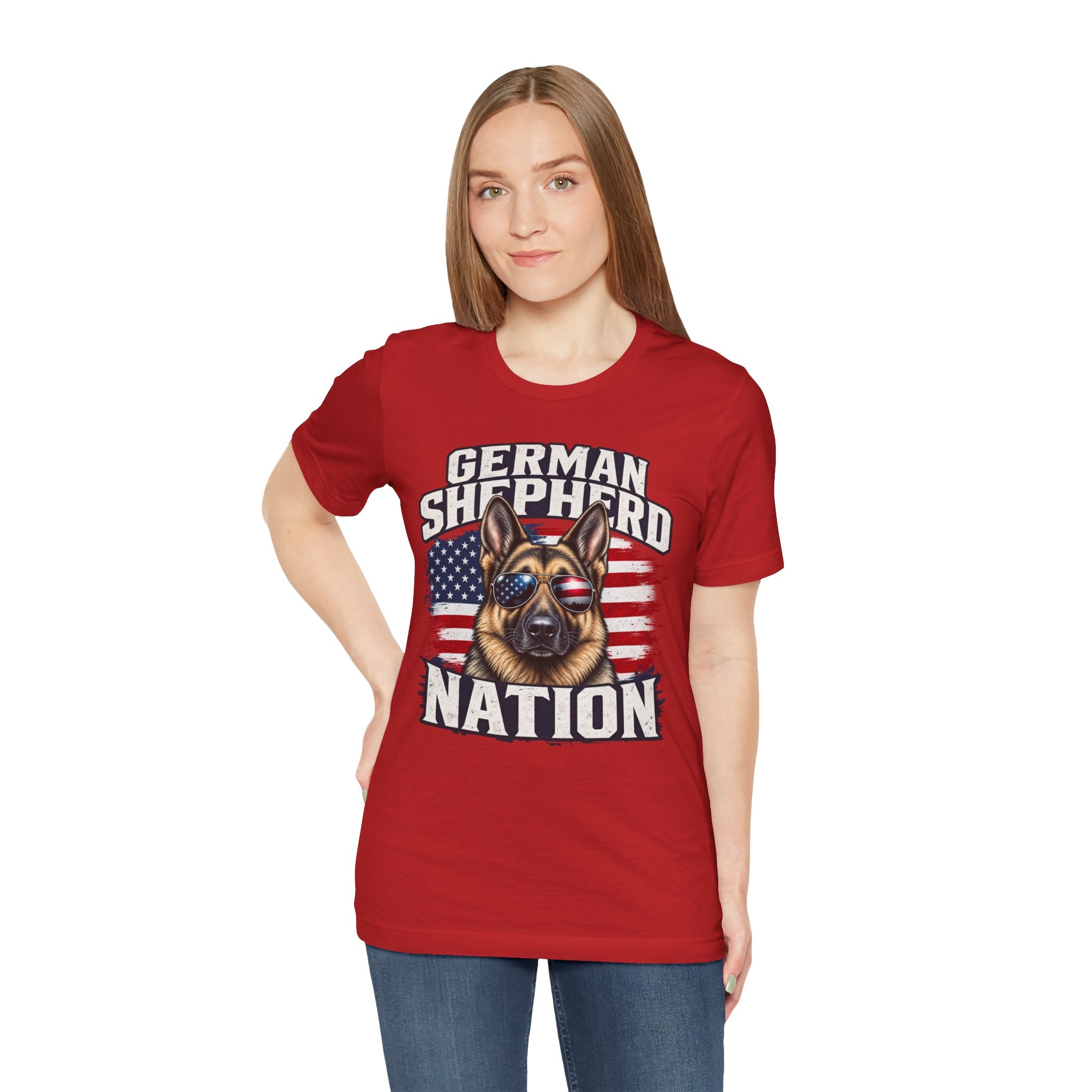 German Shepherd Nation T-Shirt – American Flag Dog Tee for Dog Lovers