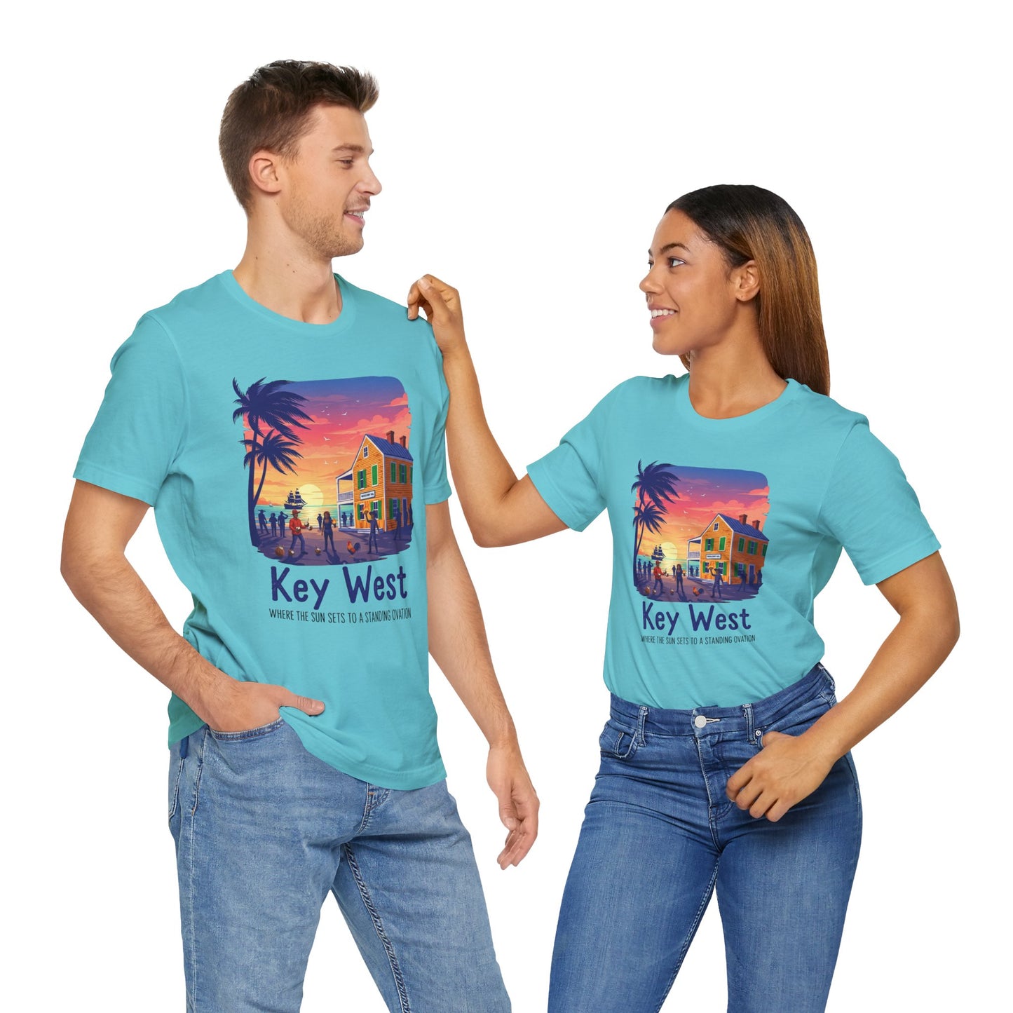 FLORIDA KEYS COLLECTION Key West Sunset Tee - Unisex Jersey Short Sleeve T-Shirt, Beach Relaxation