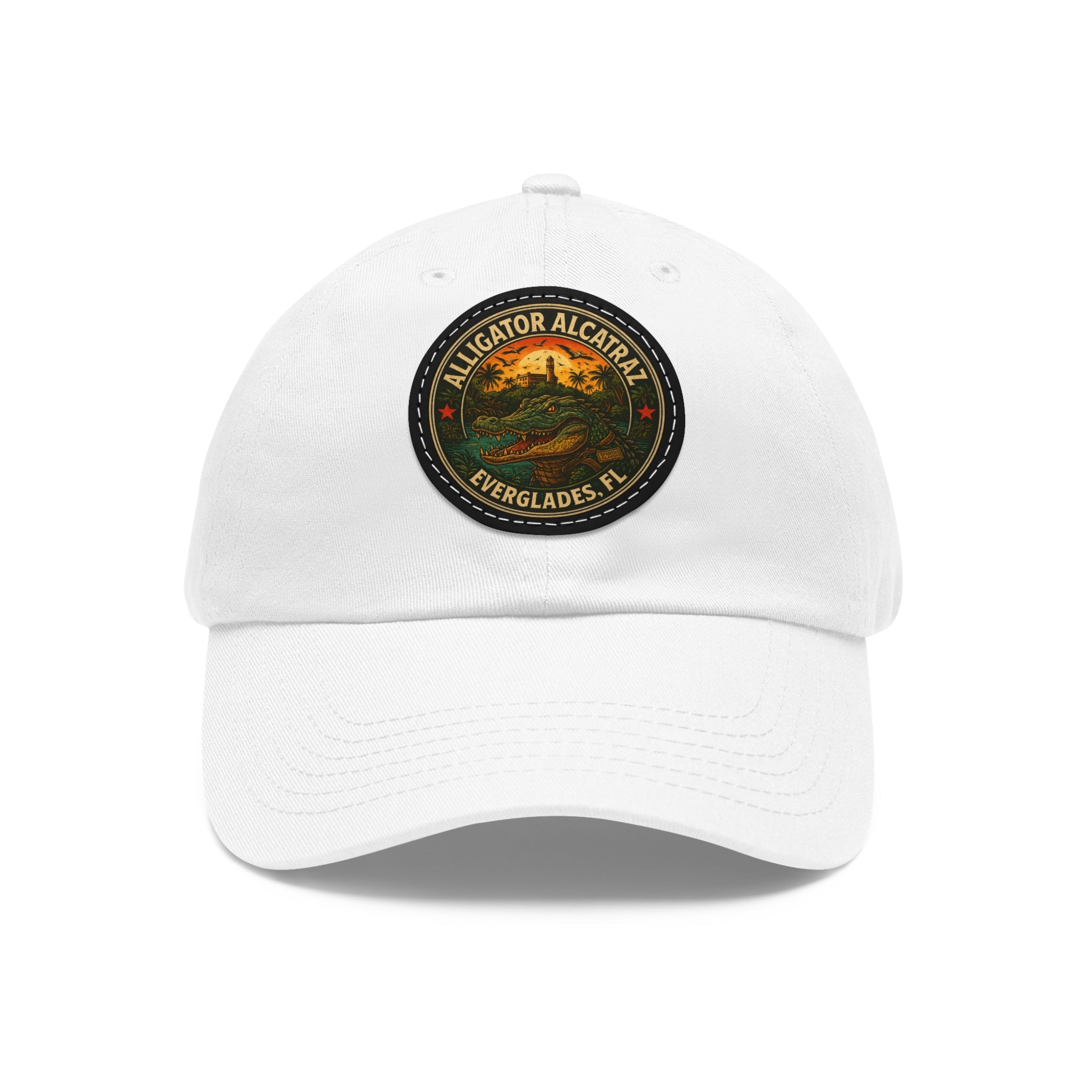 Vintage Alligator National Park Hat with Leather Patch, Outdoor Adventure Hat