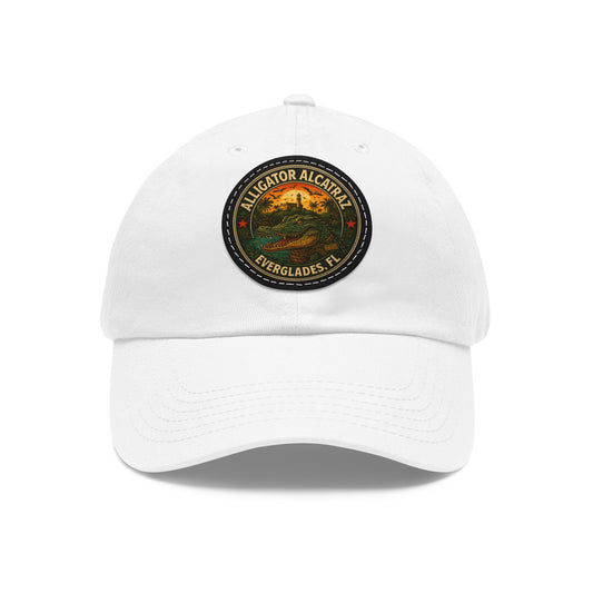 Vintage Alligator National Park Hat with Leather Patch, Outdoor Adventure Hat